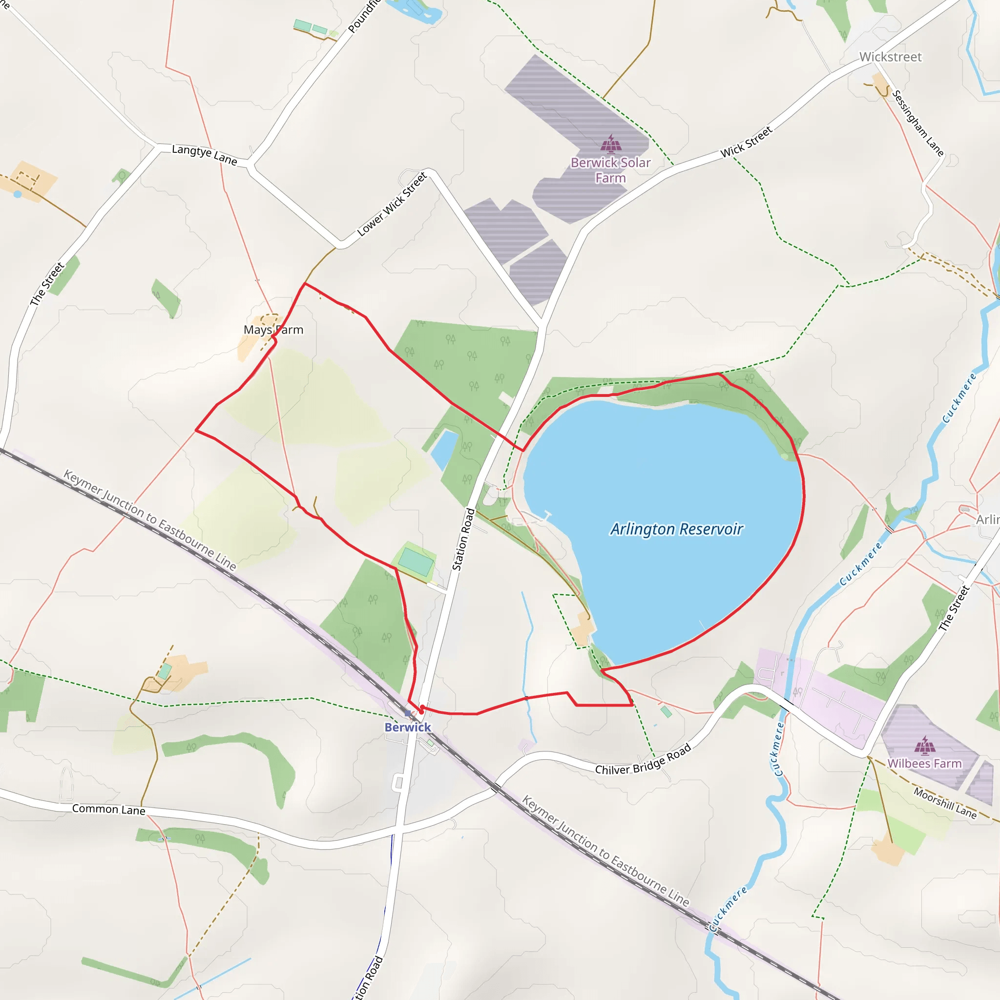 Arlington Reservoir and Ludlay Coppice mobile static map