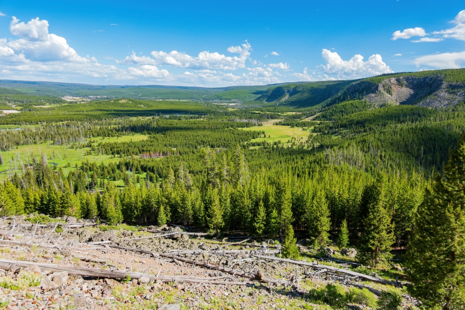An image depicting the trail Upper Geyser Basin - Biscuit Basin Trail and its surrounding area.