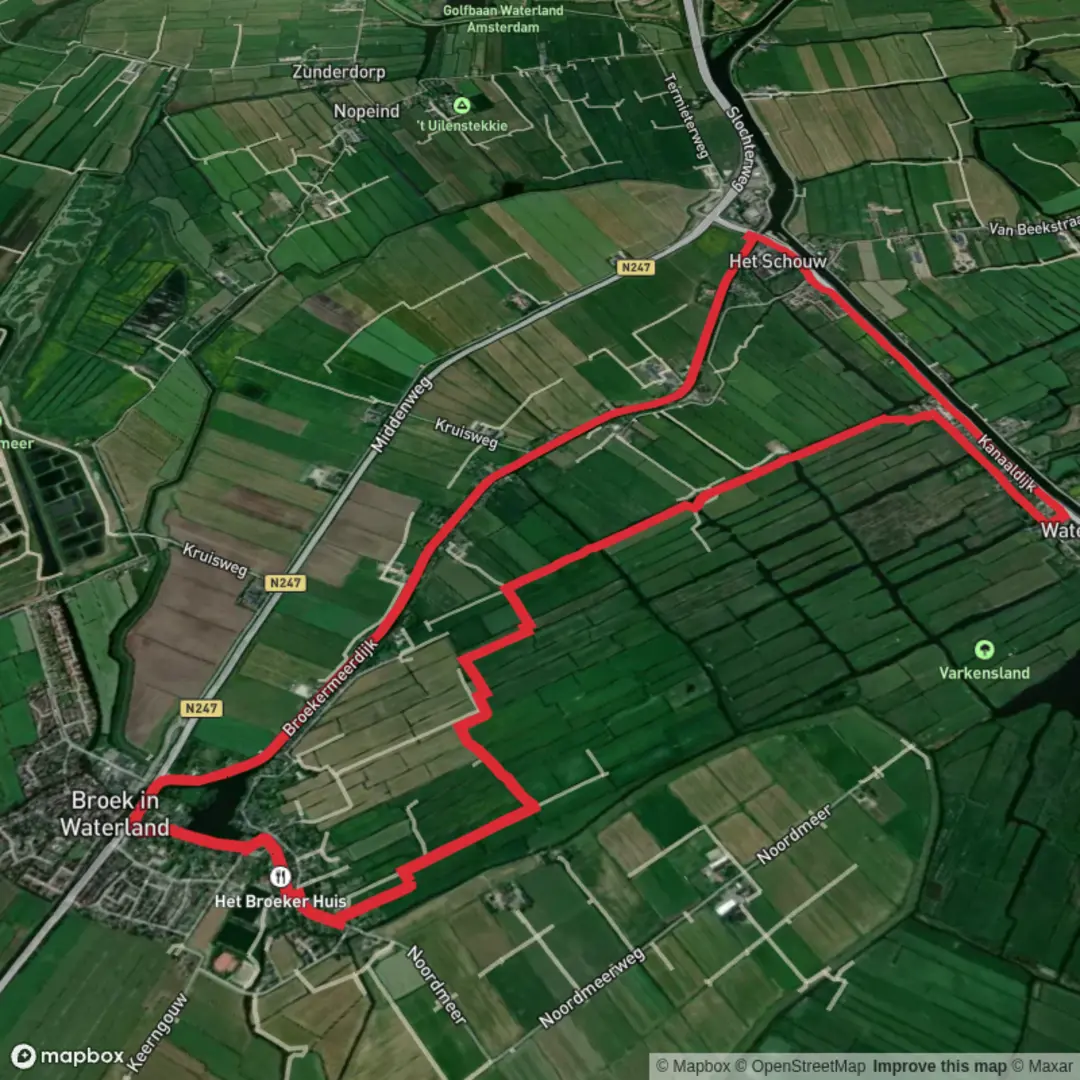 An image depicting the trail Laarzenpad Loop Route and its surrounding area.