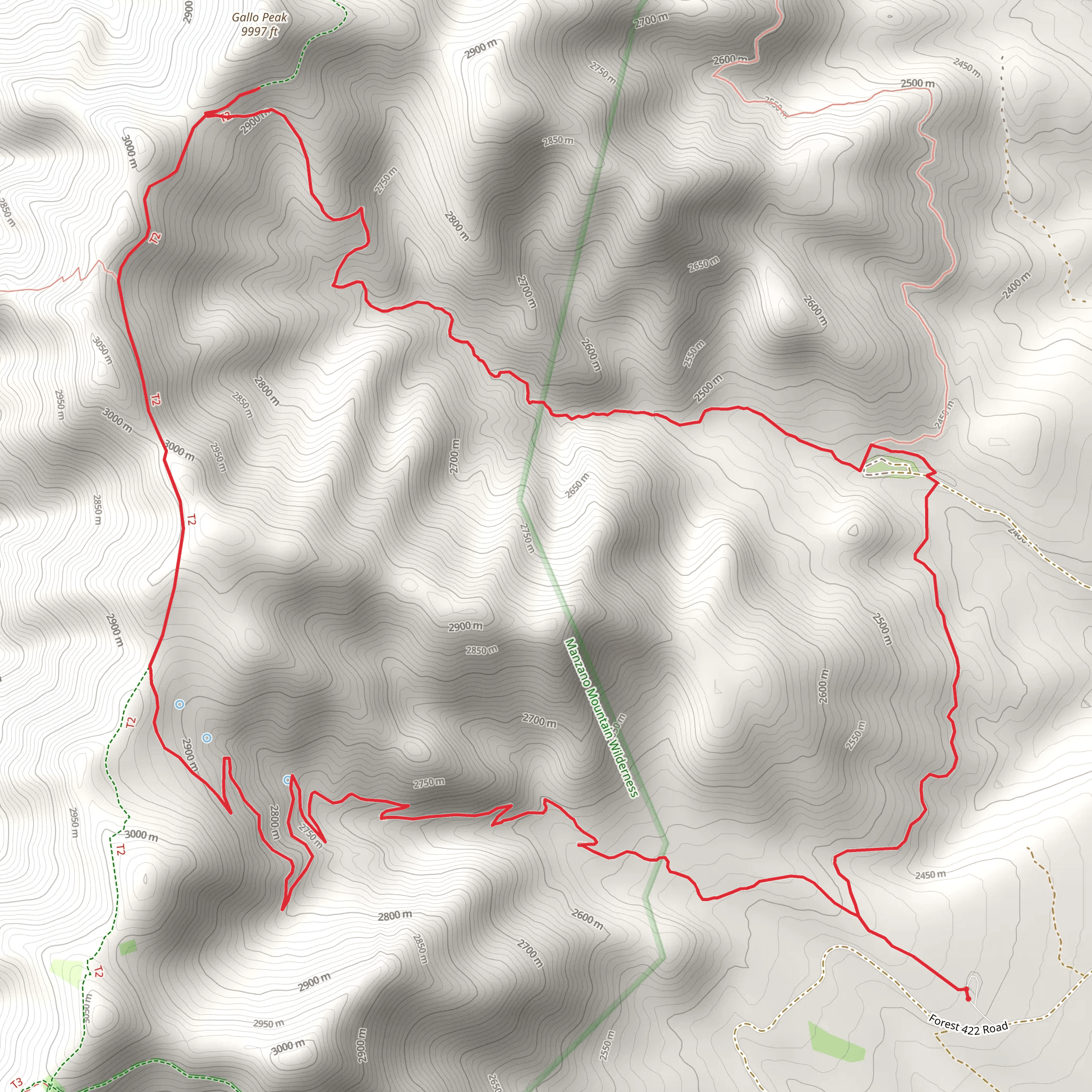 Ox Canyon Trail and Red Canyon Trail mobile static map
