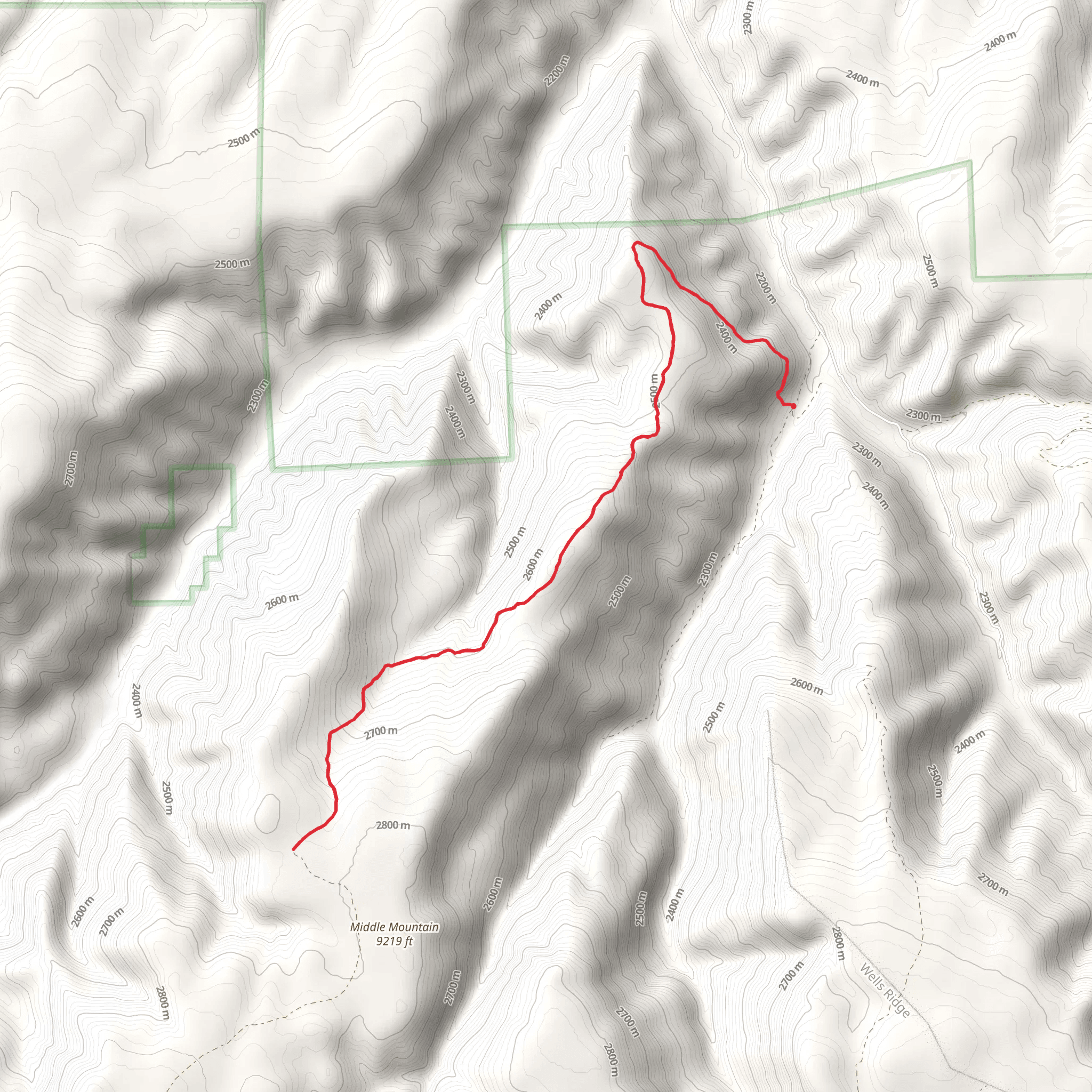 Middle Mountain Trail mobile static map