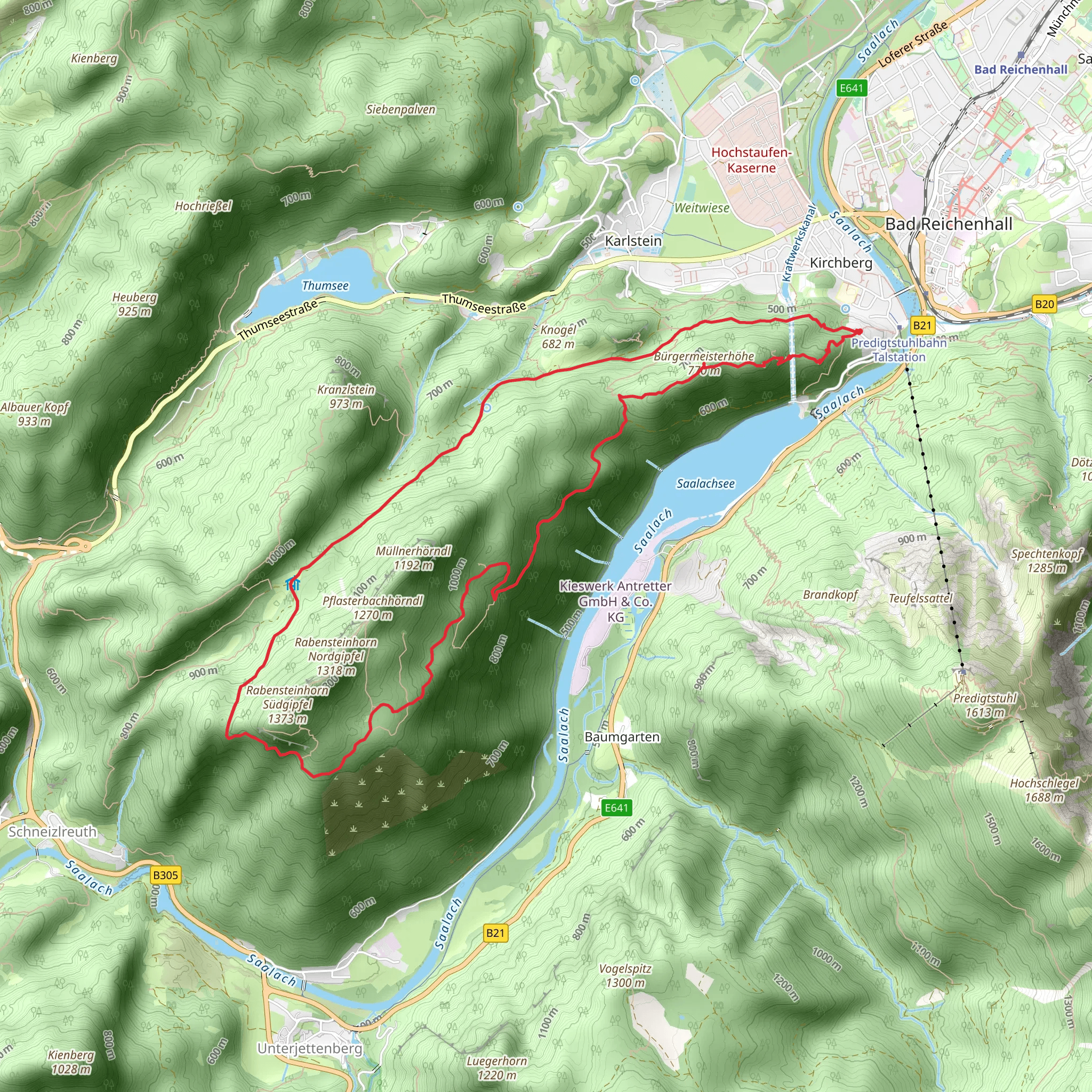 Bürgermeisterhöhe and Kugelbachalm Loop via Salzalpensteig mobile static map