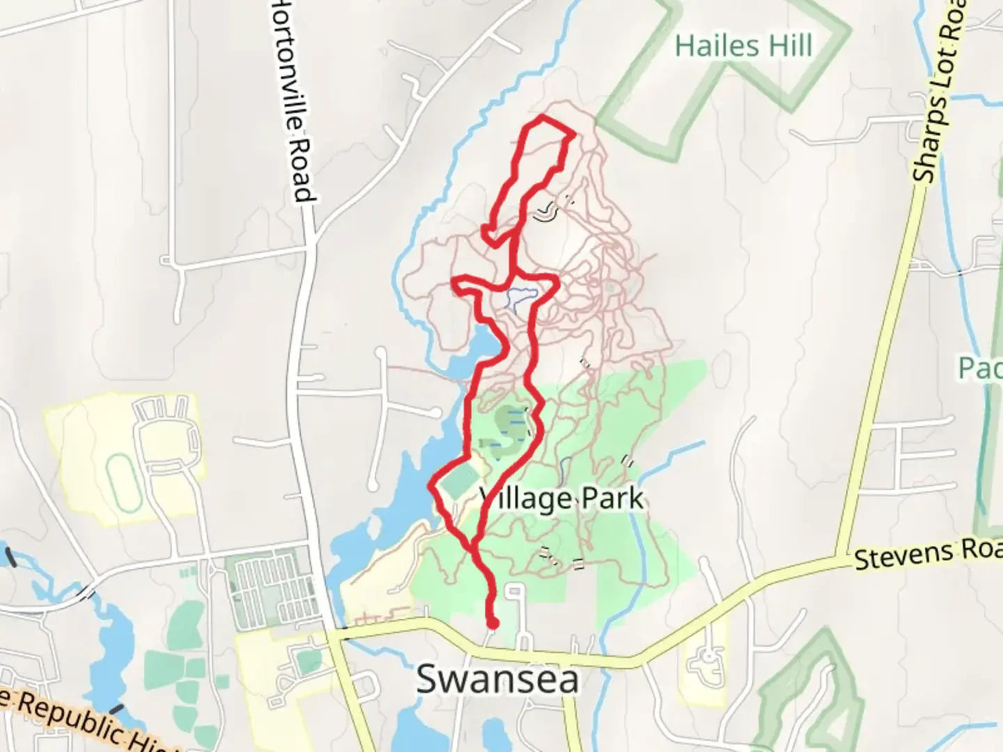 An image depicting the trail Lewin Brook - Pine Needles and Lakeside Trail and its surrounding area.