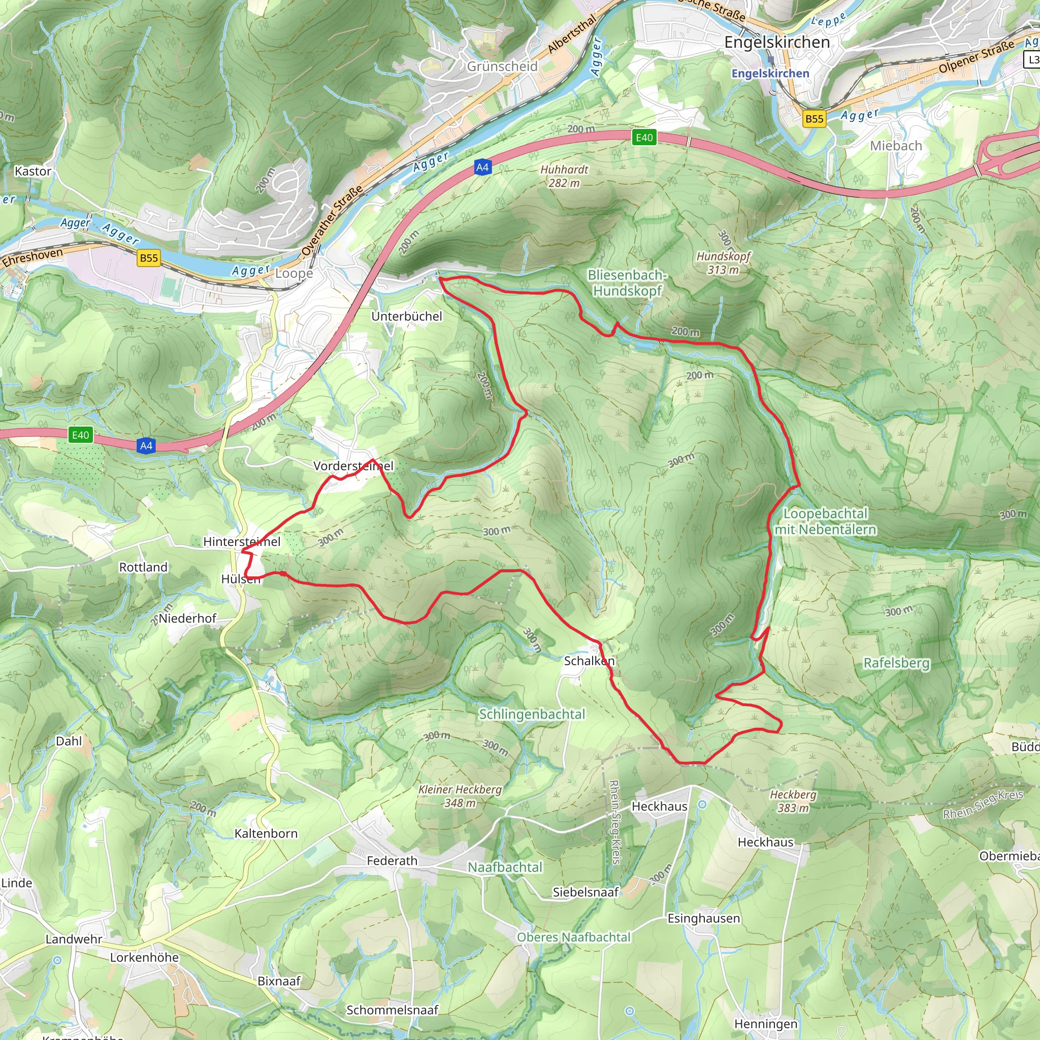 Huelsen Rundweg Loop mobile static map