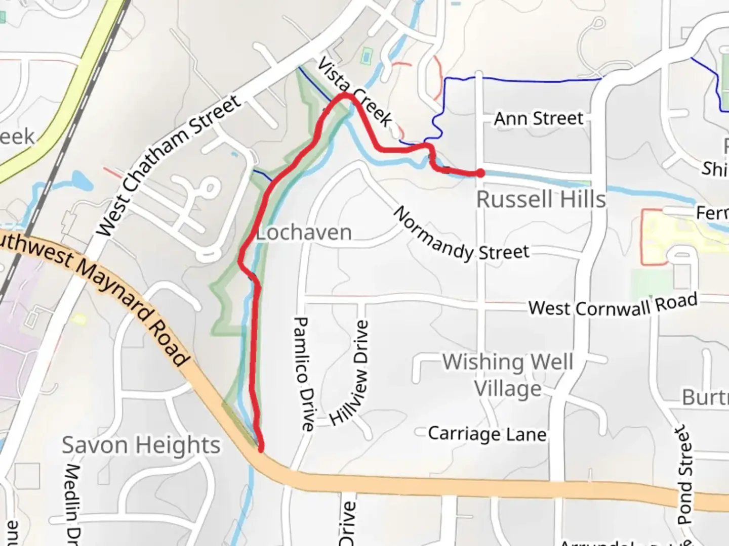 An image depicting the trail Higgins Greenway and its surrounding area.
