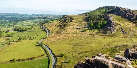 An image depicting the trail The Roaches short circular and its surrounding area.