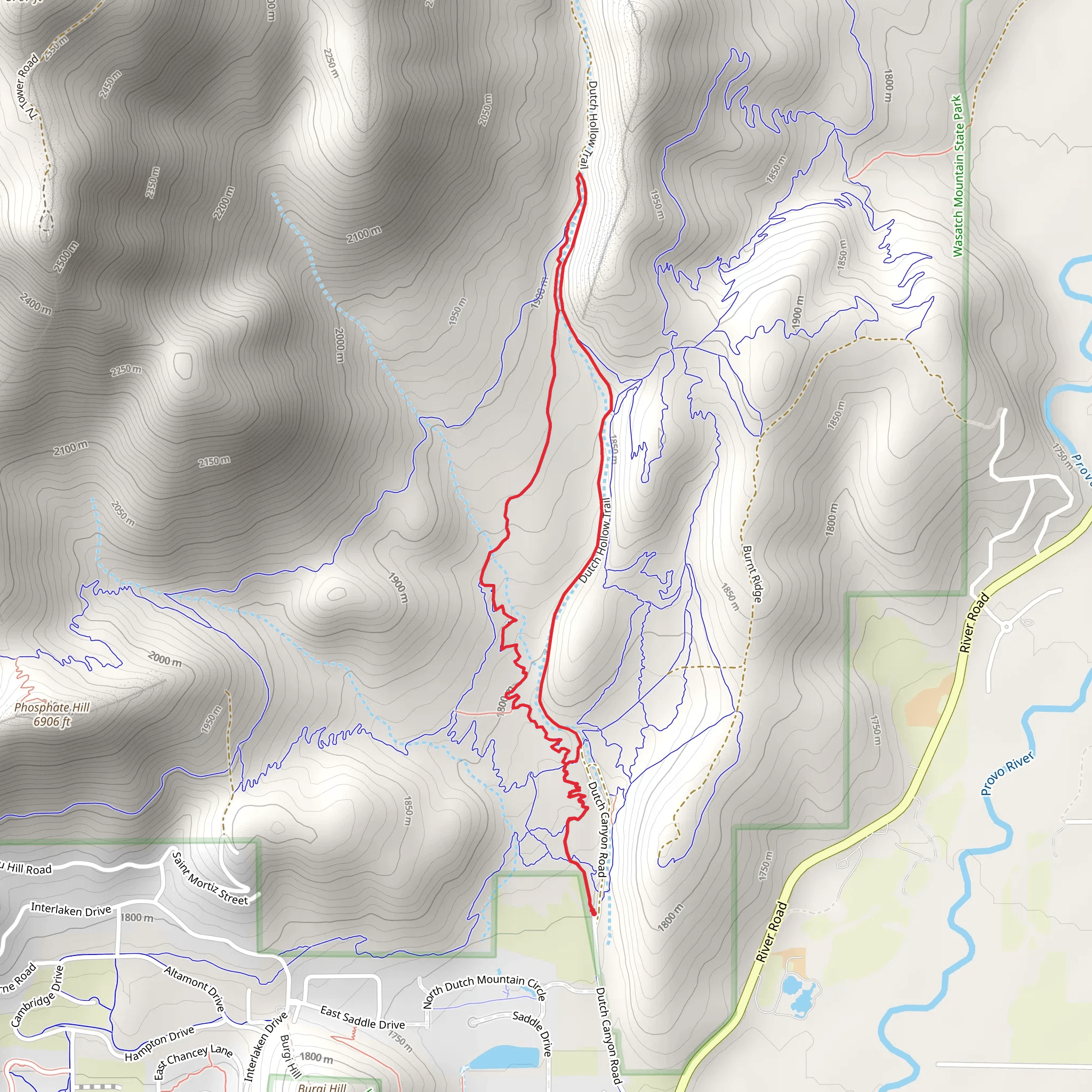 Dutch Hollow Trail and Dutchman Way mobile static map