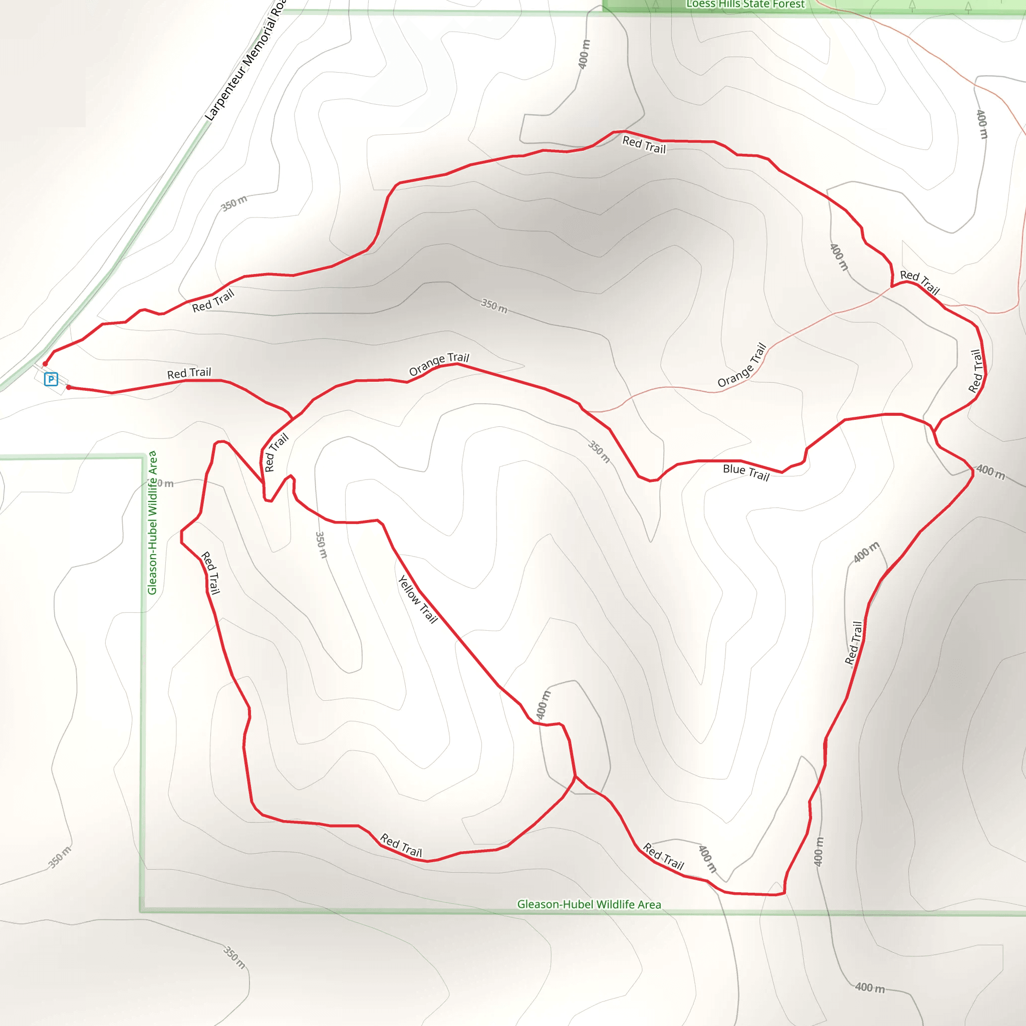 Red and Yellow Loop Trail mobile static map