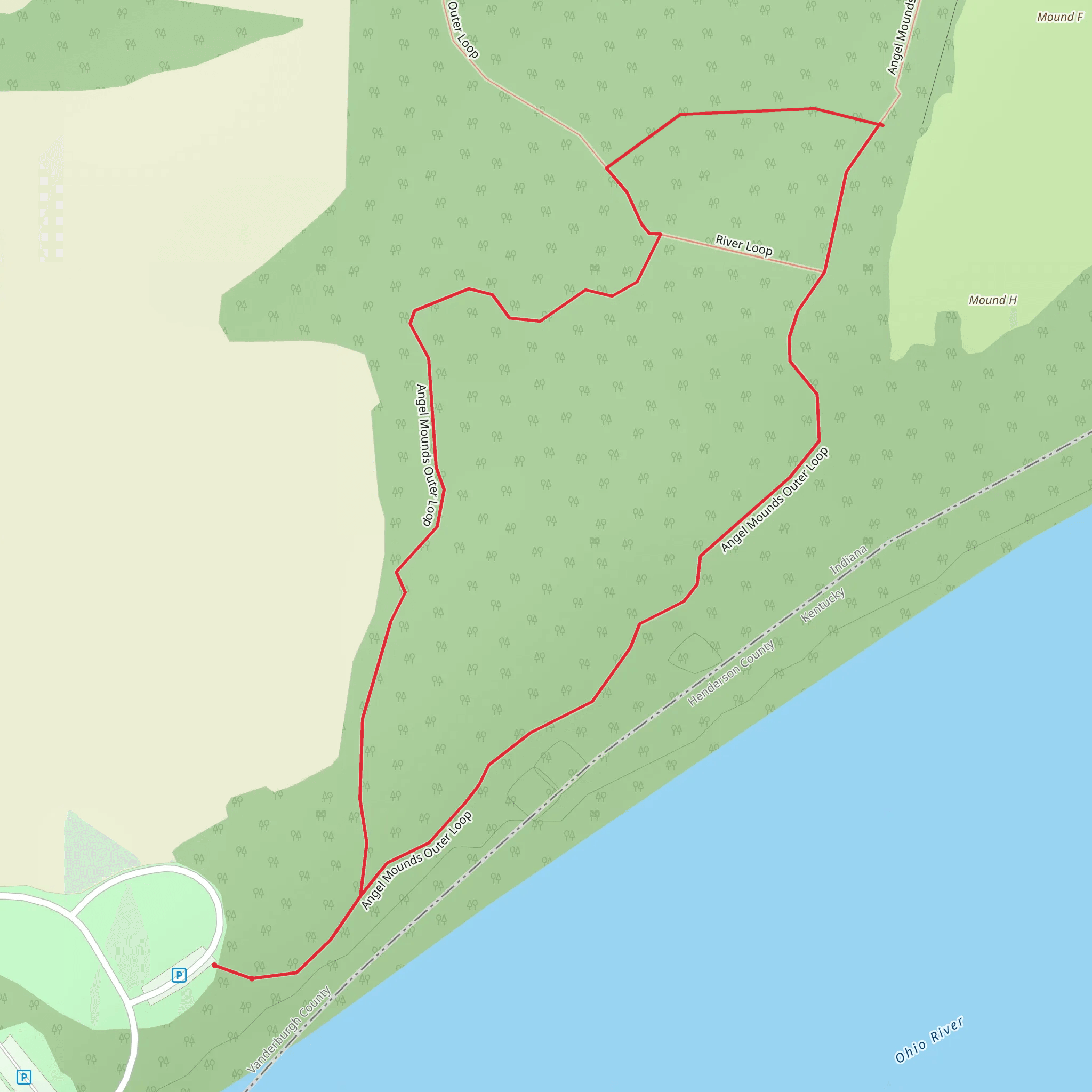 Angel Mounds Outer Loop mobile static map