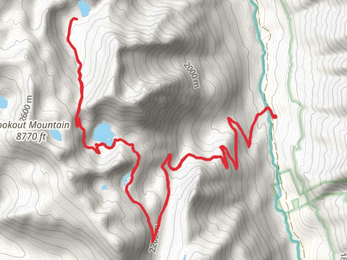 An image depicting the trail Chimney Lake and Wood Lake via Bowman Trail and its surrounding area.