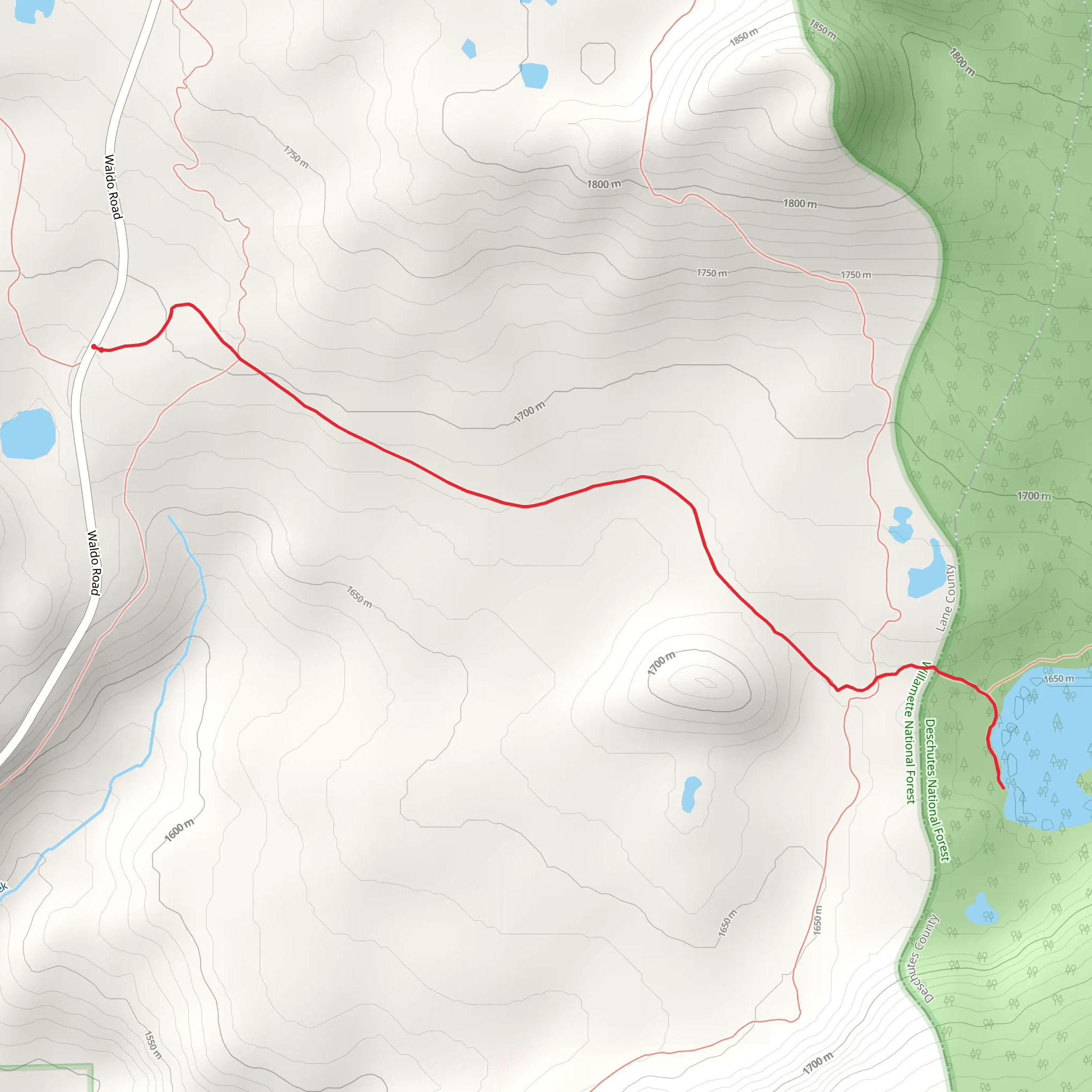 Bobby Lake Trail mobile static map