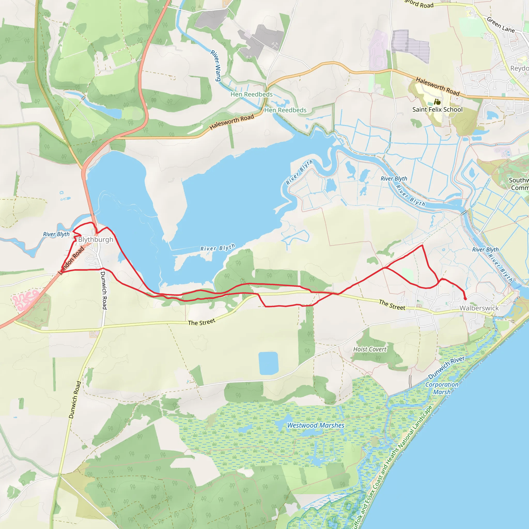 Walberswick Common, Deadman's Covert and Blythburgh Walk mobile static map