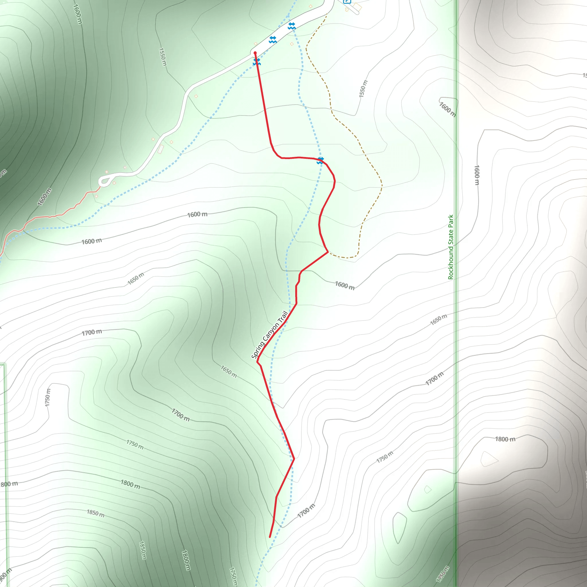 Spring Canyon Trail mobile static map