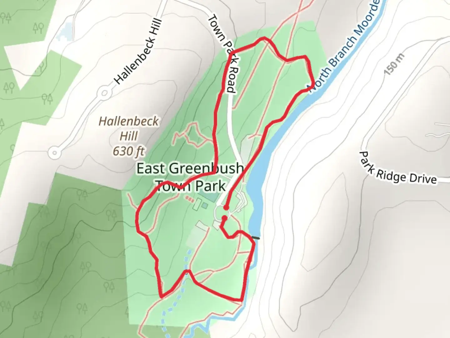 An image depicting the trail North Branch Moordener Kill Loop - East Greenbush Town Park and its surrounding area.