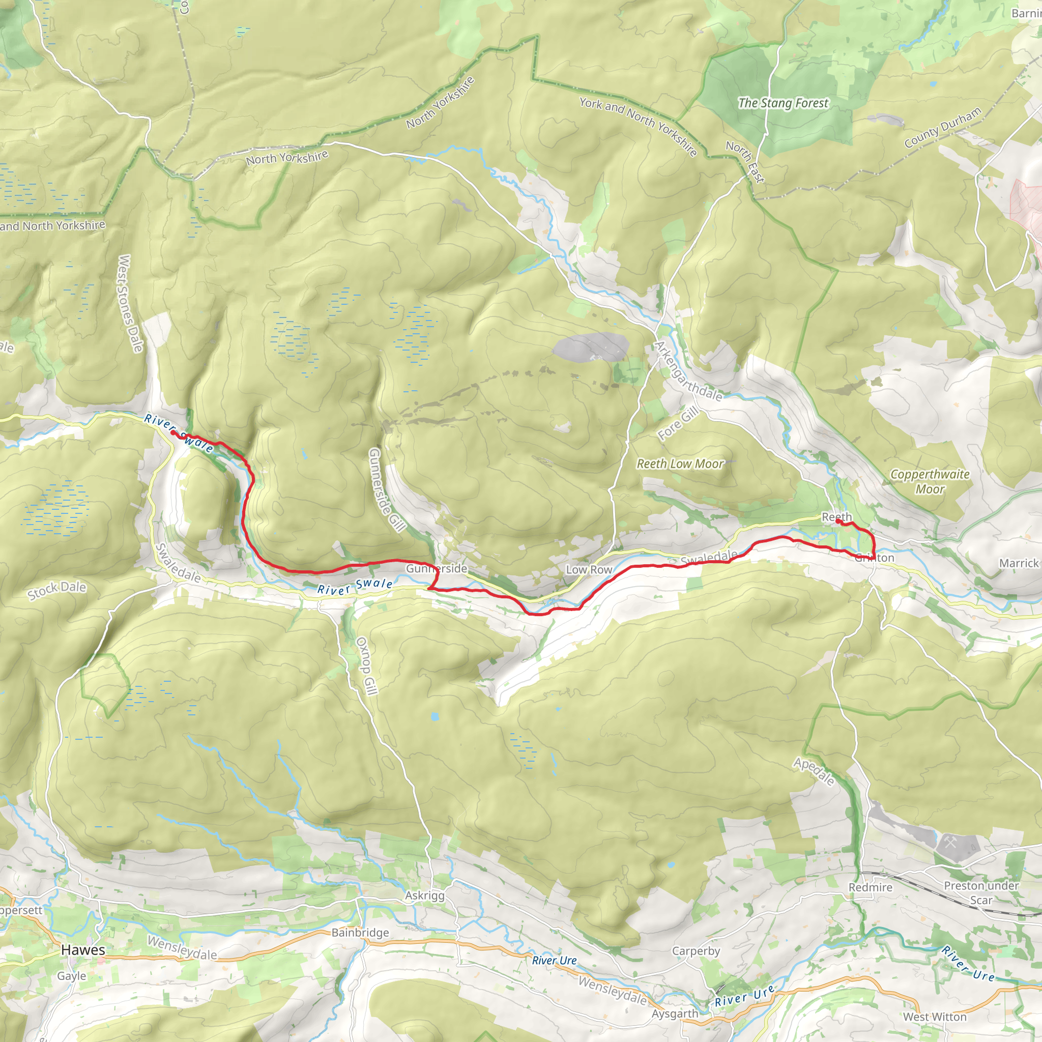Reeth to Keld Walk mobile static map