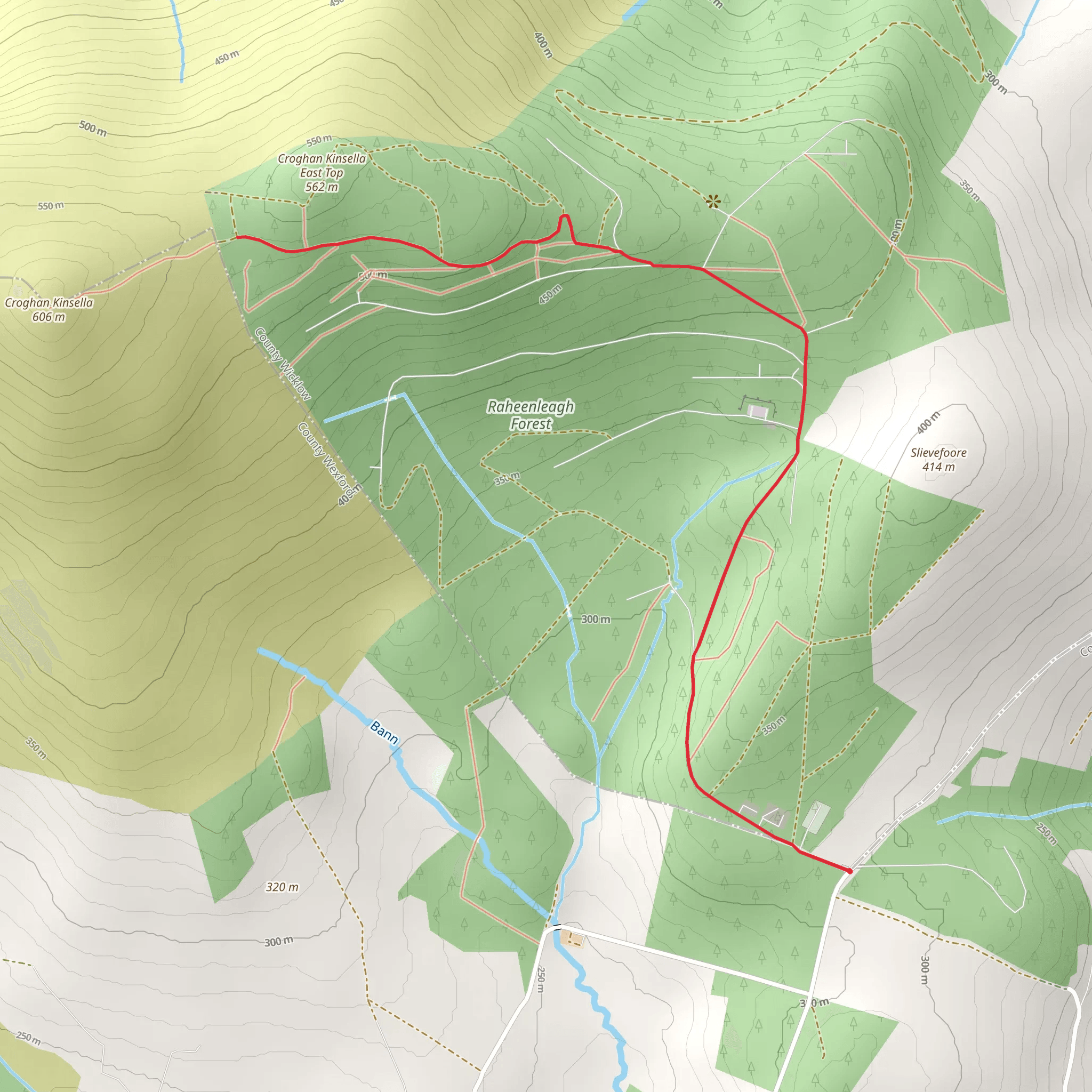Raheenleagh Trails - Croghan Trail mobile static map