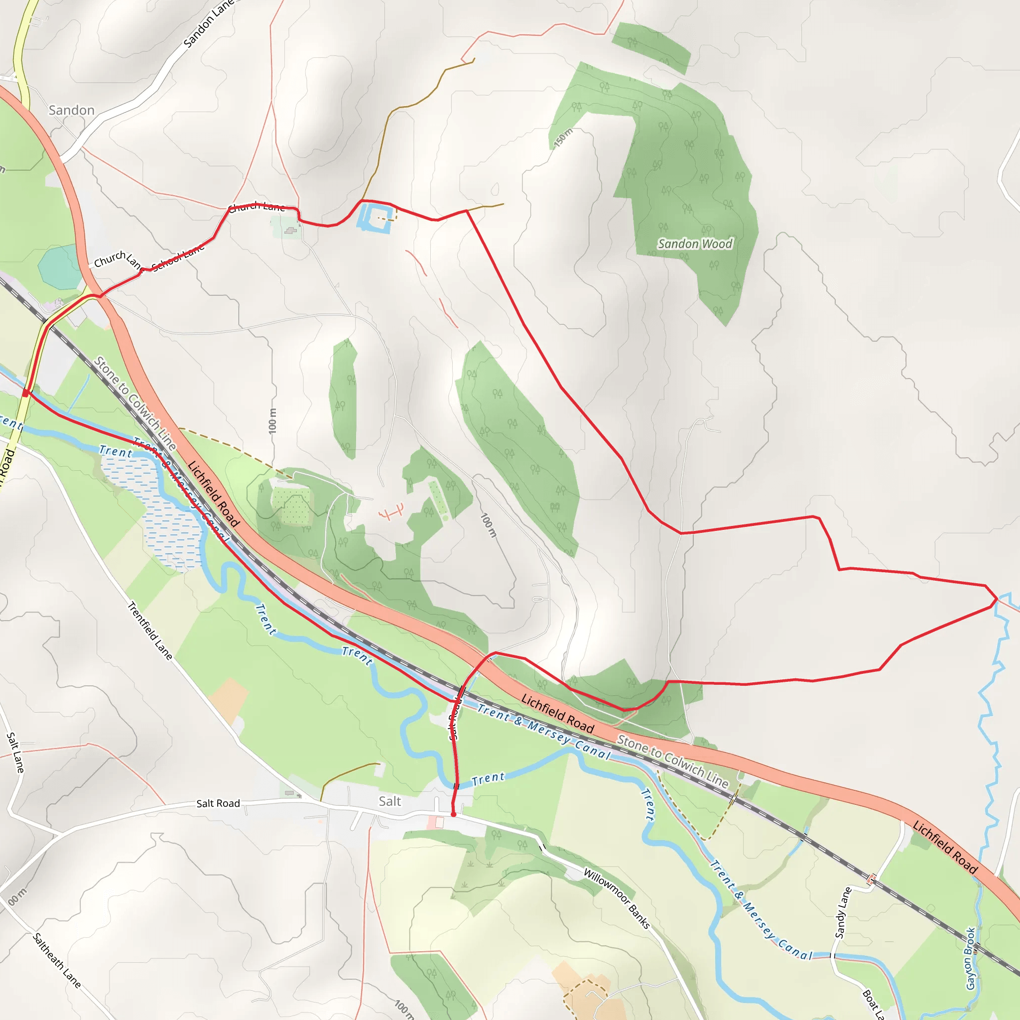 Sandon Park from Salt mobile static map