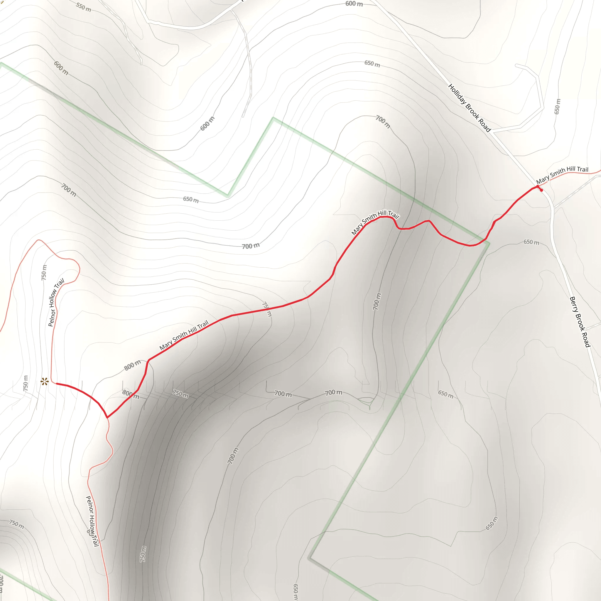 Berry Brook Road Out and Back mobile static map