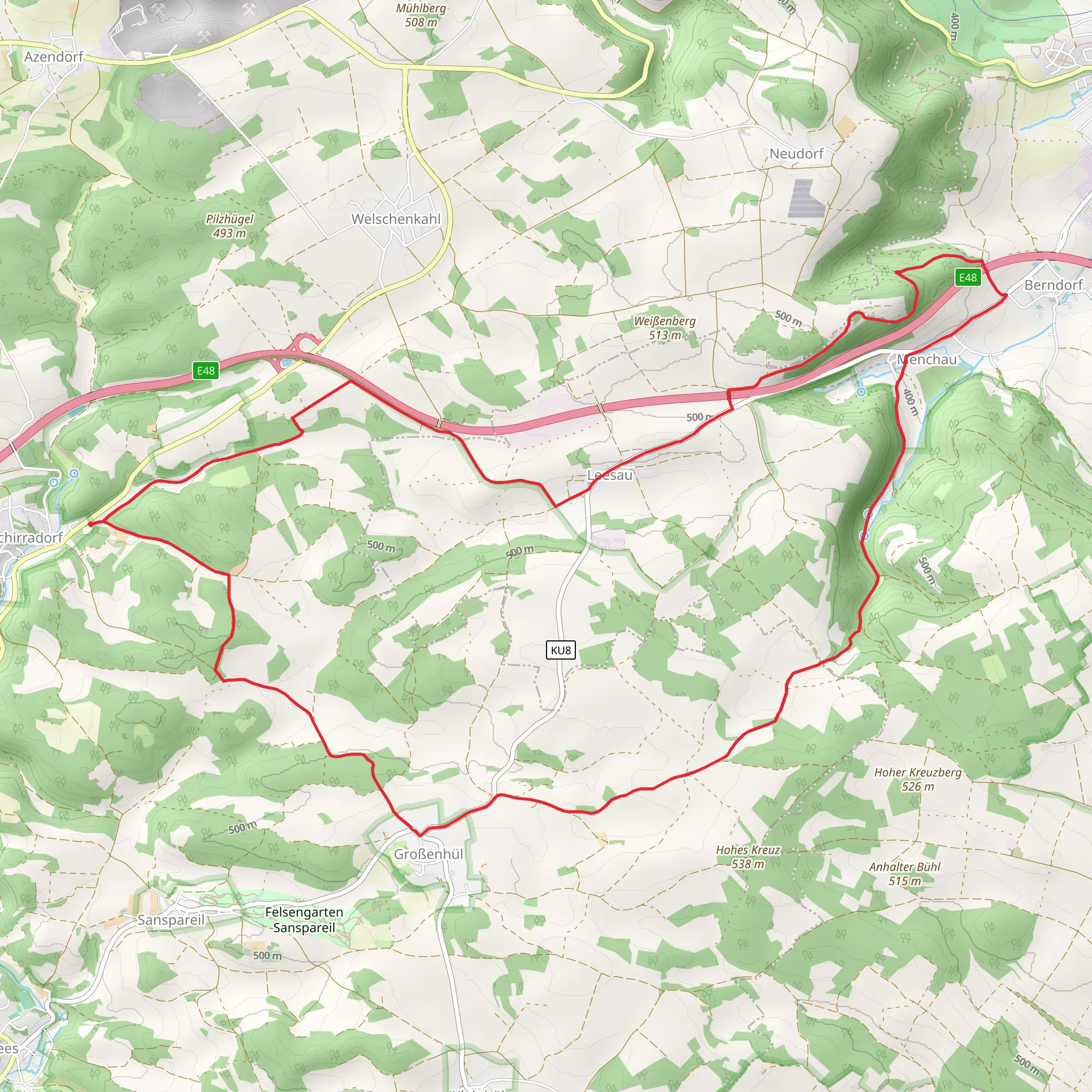 Schirradorf to Berndorf Loop mobile static map