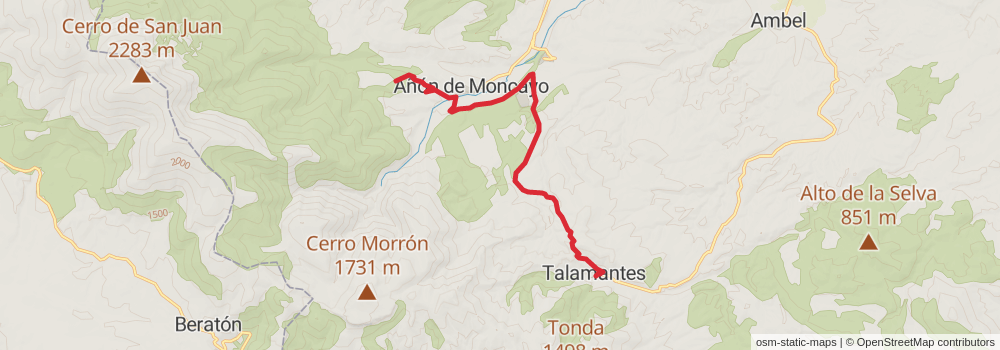 GR 260 Vuelta al Moncayo - Aragón stage 2 Map
