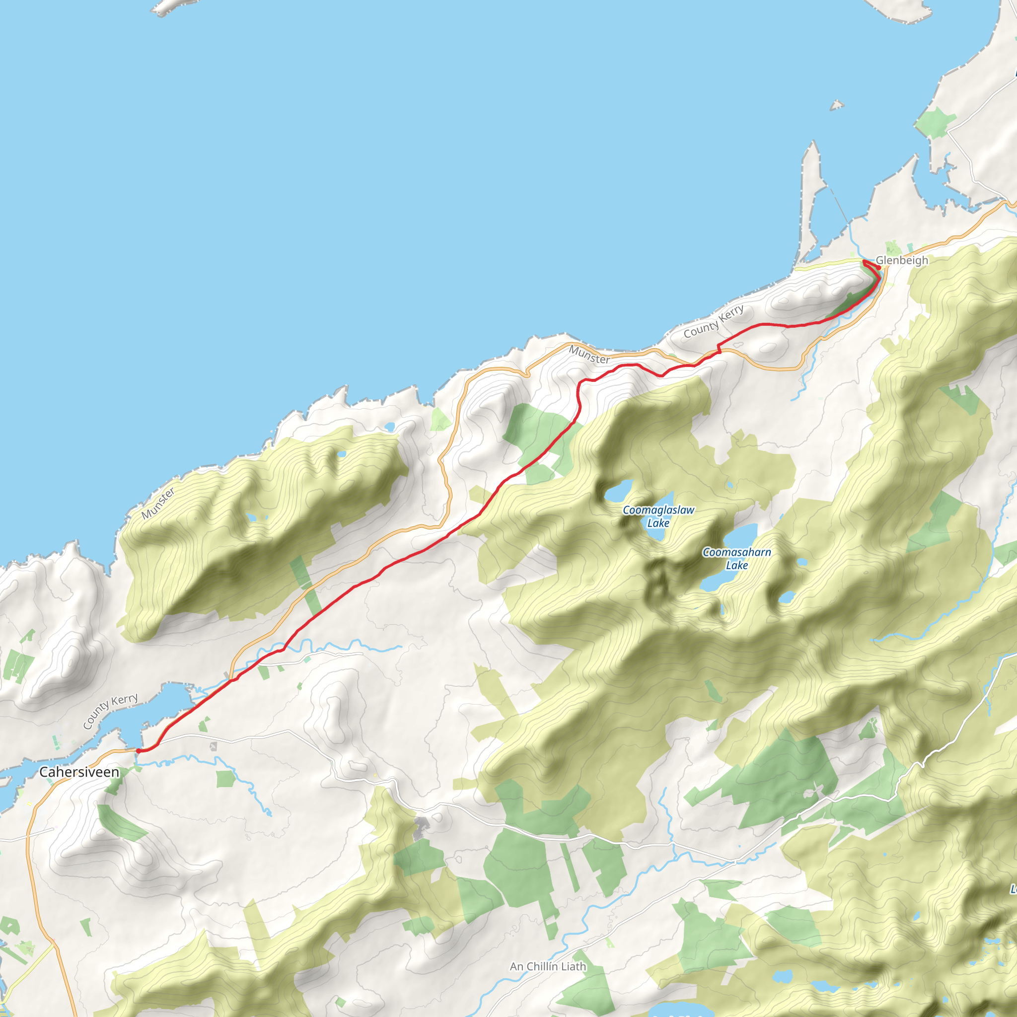 Kerry Way Glenbeigh to Cahersiveen mobile static map