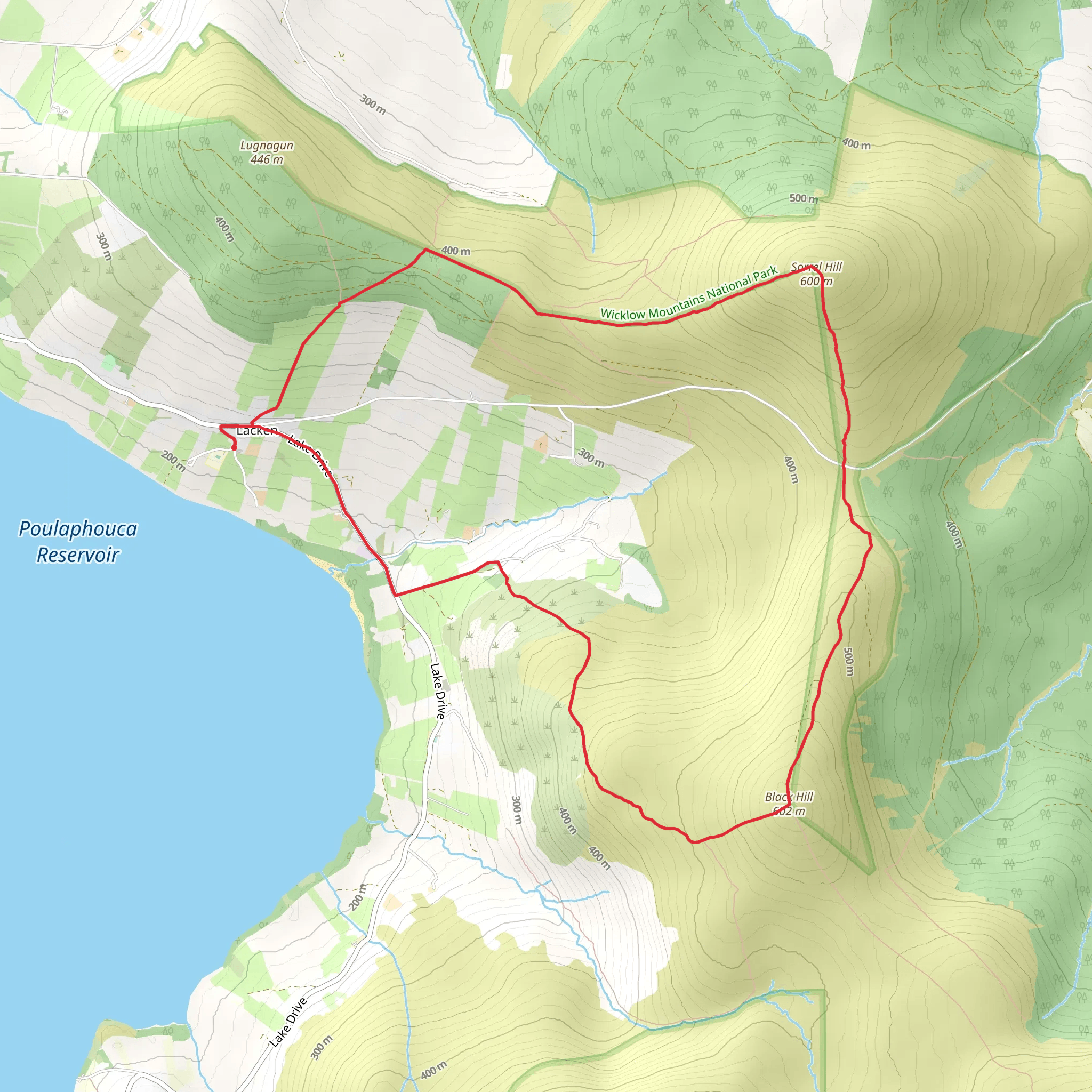 Lacken to Sorrell to the Black Hill Loop mobile static map
