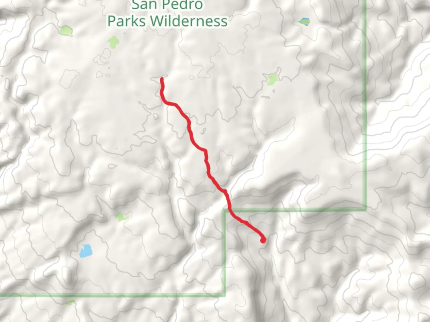 An image depicting the trail Rito de las Perchas Creek and its surrounding area.