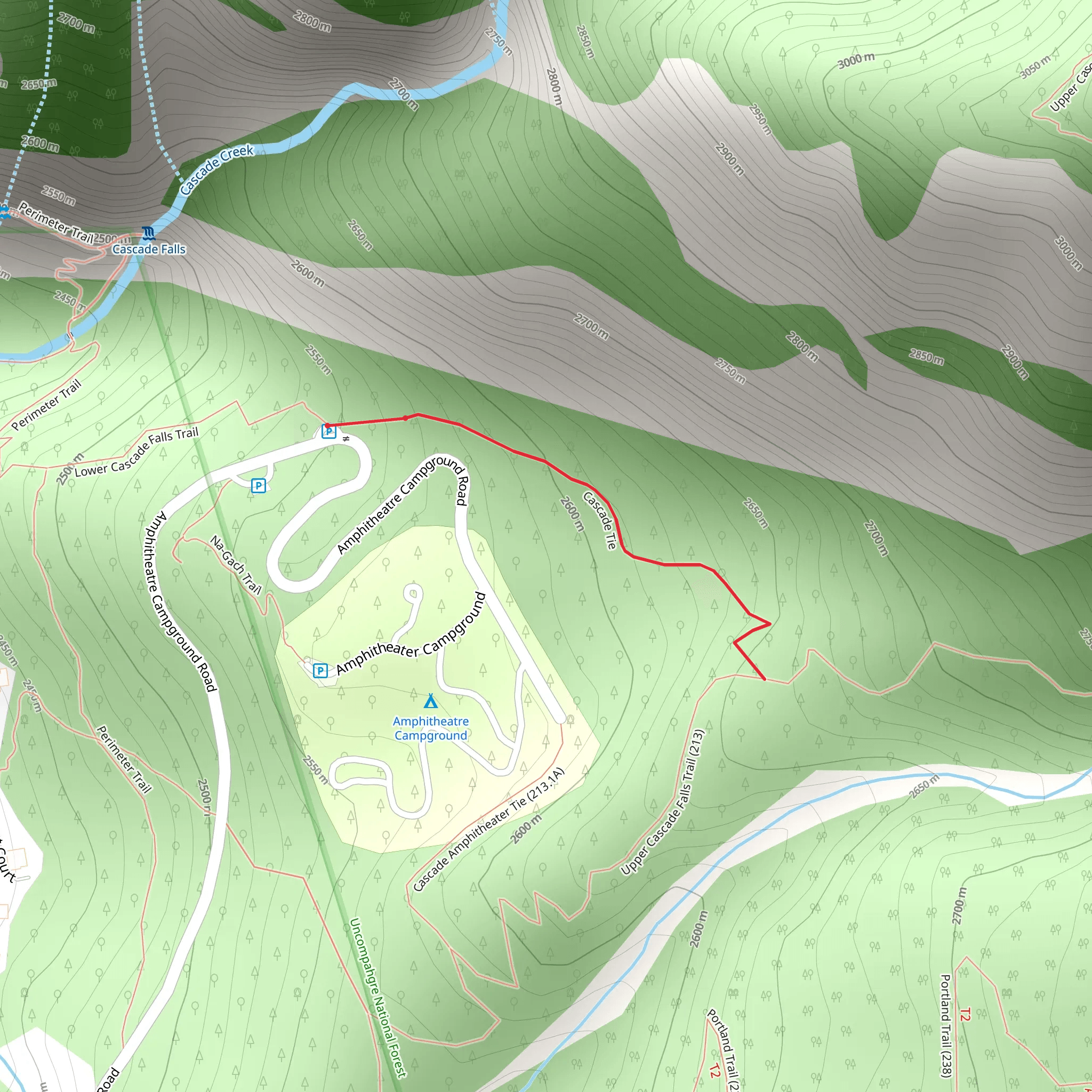 Lower Cascade Trail mobile static map