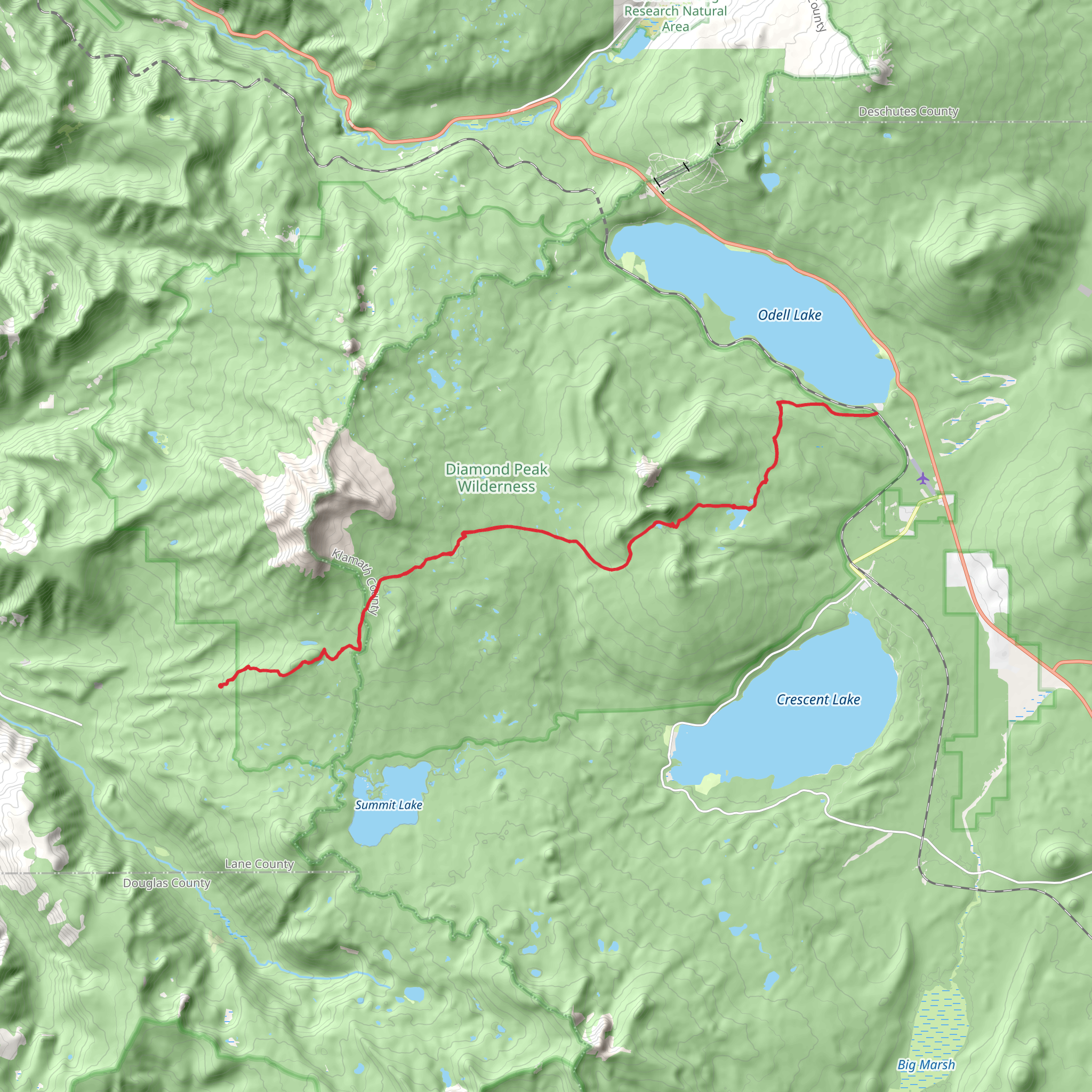 Crater Butte Trail via Rockpile Trail mobile static map