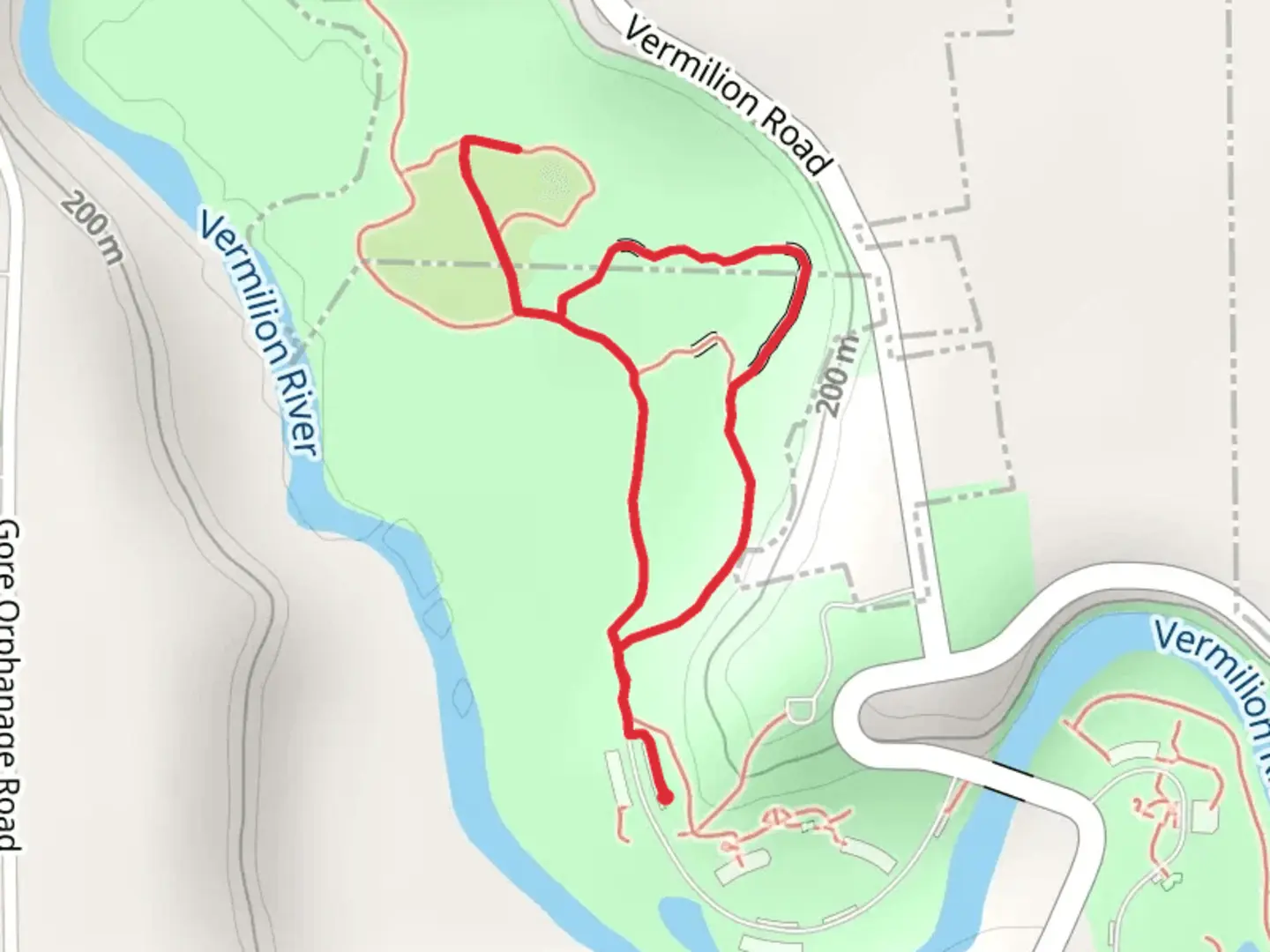An image depicting the trail Mill Hollow Bacon Woods Park Loop and its surrounding area.
