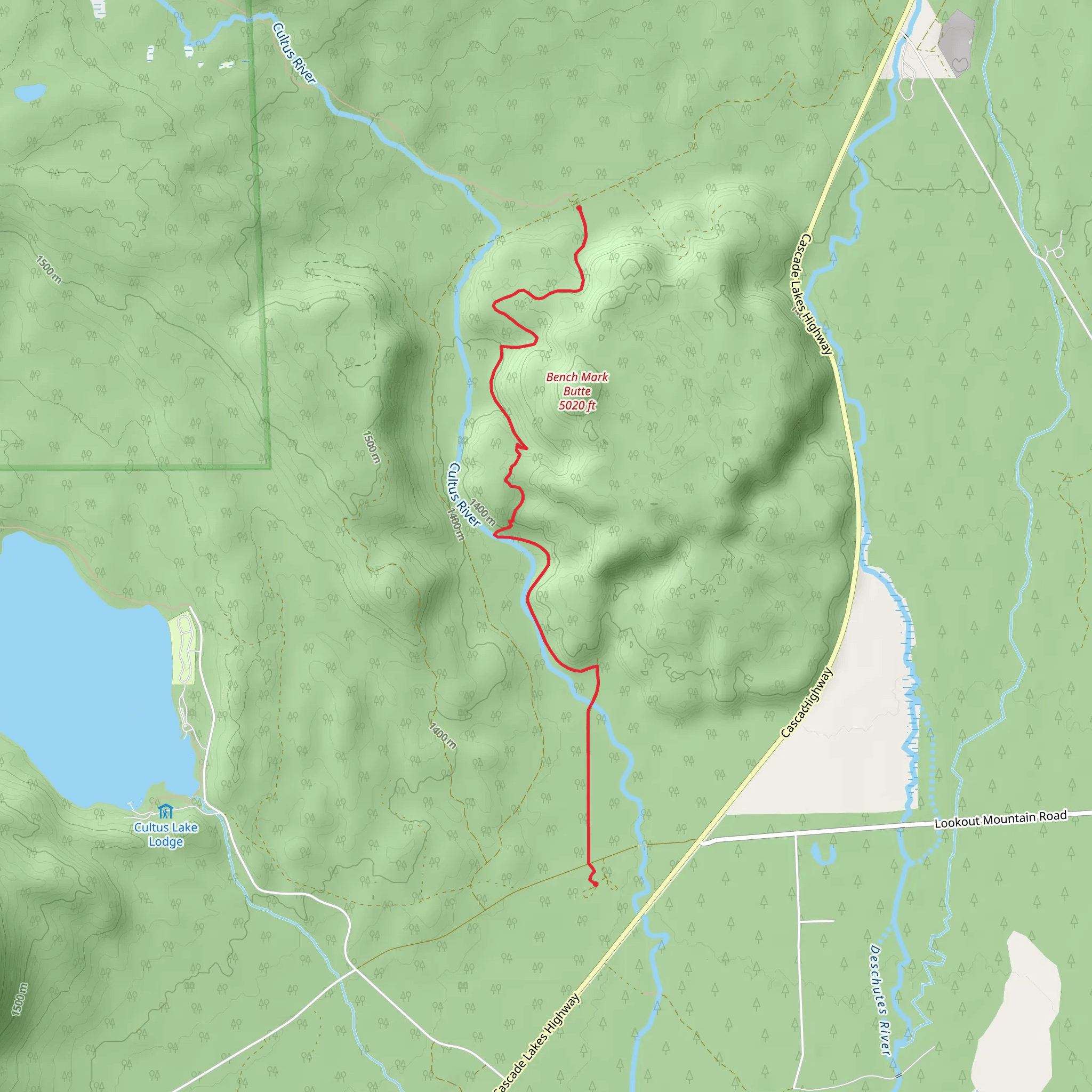 Benchmark Butte Trail mobile static map