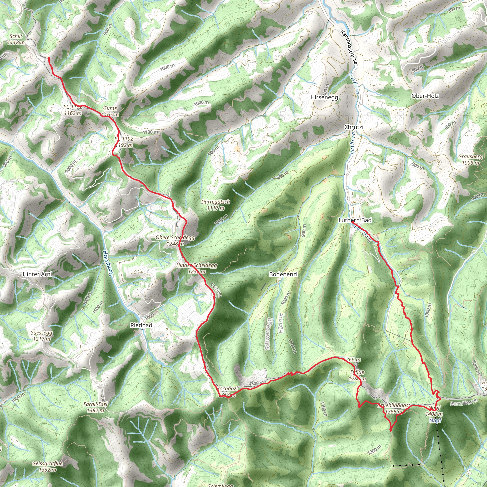 Ahorn - Napf - Luthern Bad mobile static map