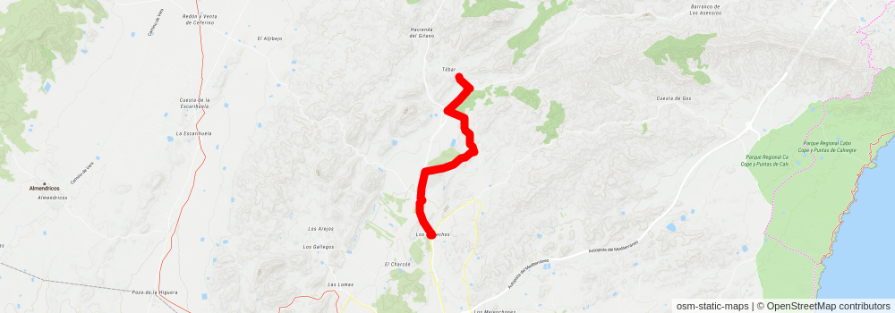 Path of the Camino del Agua PR MU 113 stage 2 Map