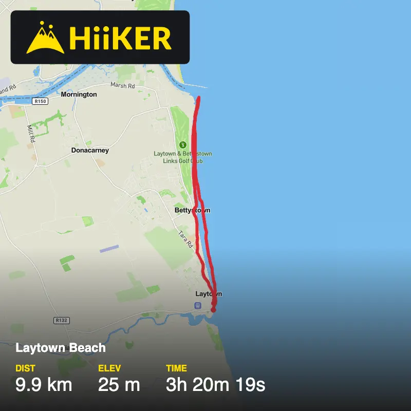 A map preview of the recording Laytown Beach.