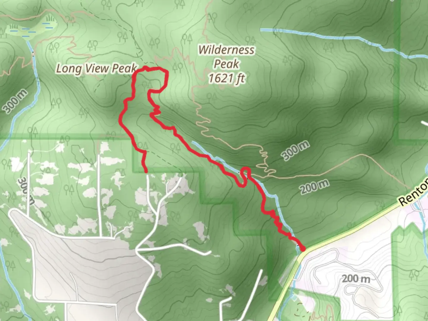 An image depicting the trail Whittaker Wilderness Peak Trail and Ring Road Trail and its surrounding area.