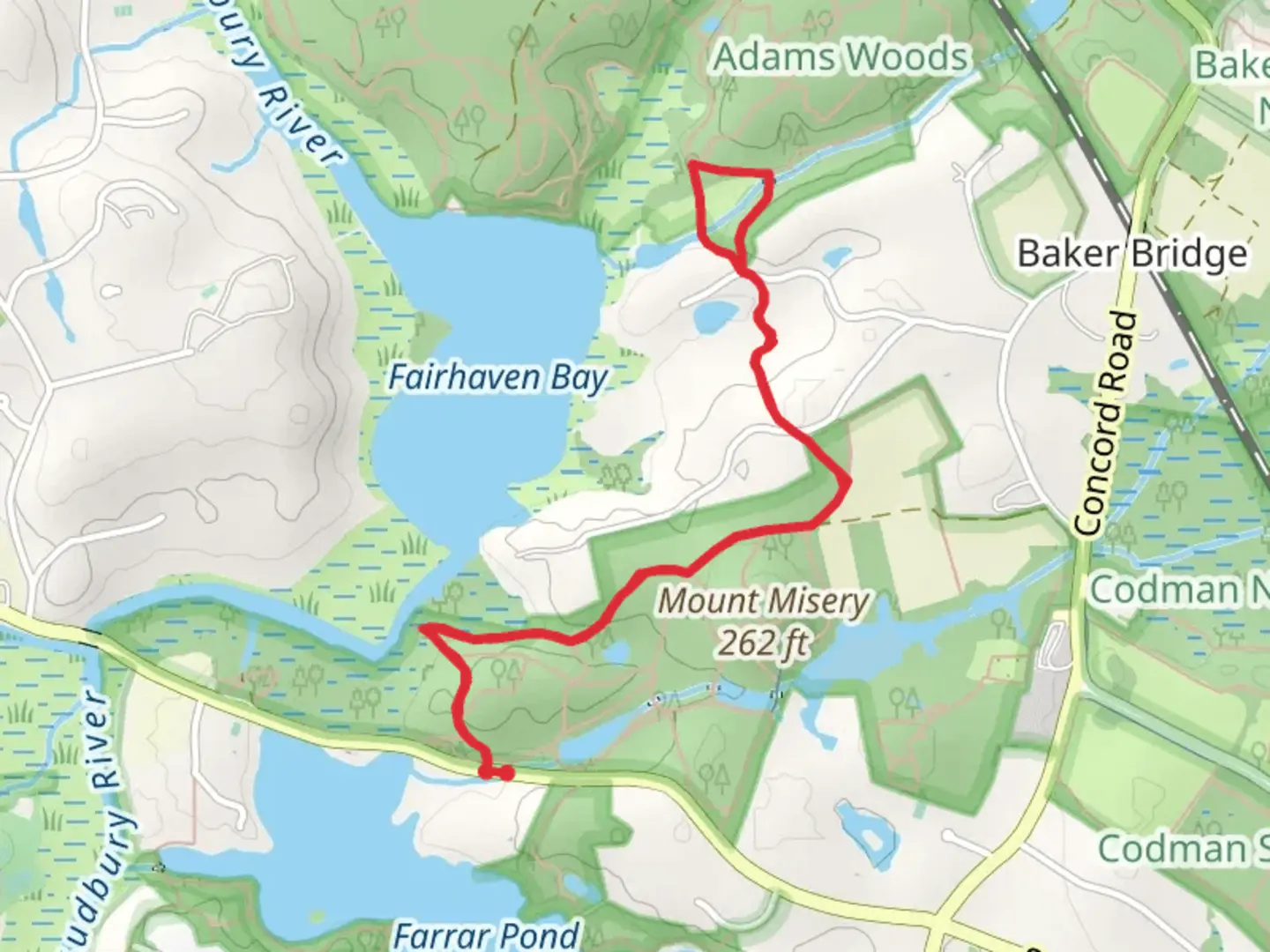 An image depicting the trail Kettle Hole and Adams Woods - Mt Misery Path and its surrounding area.