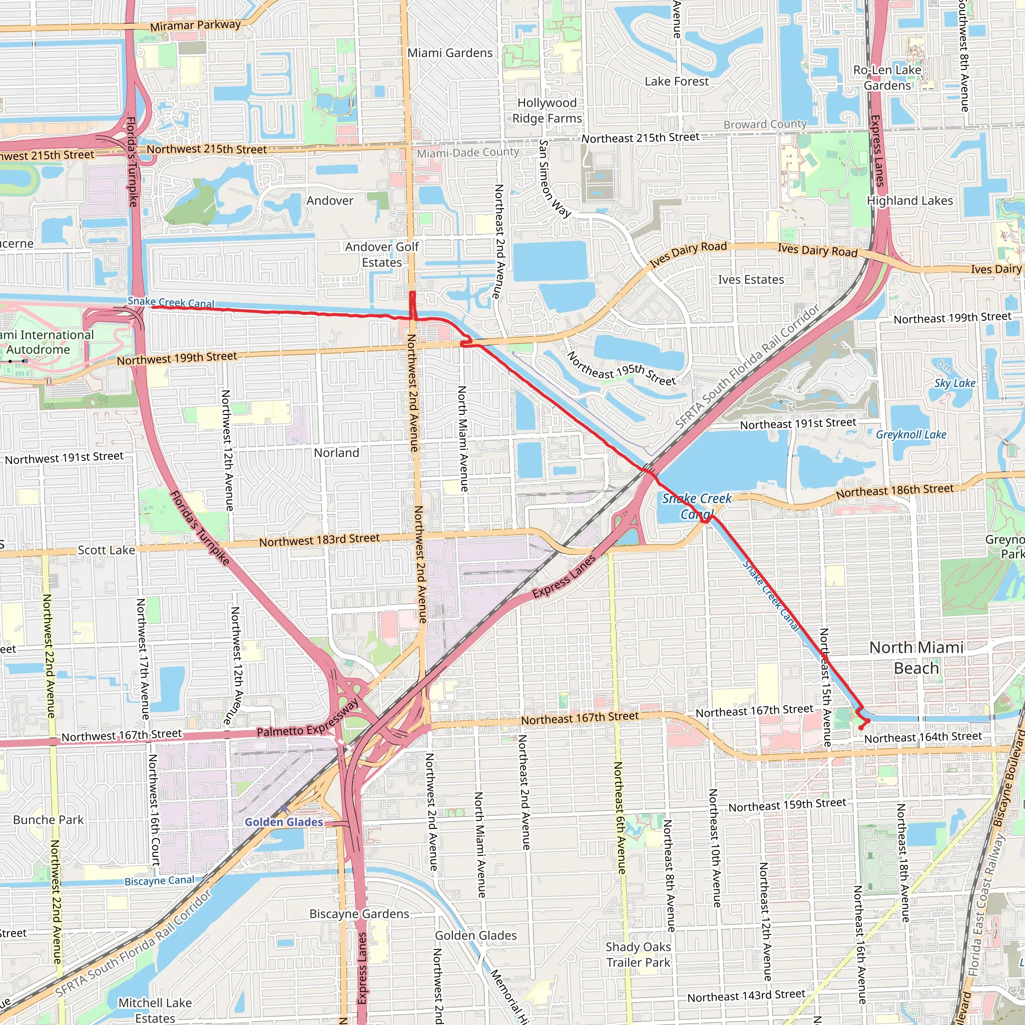 Snake Creek Trail mobile static map