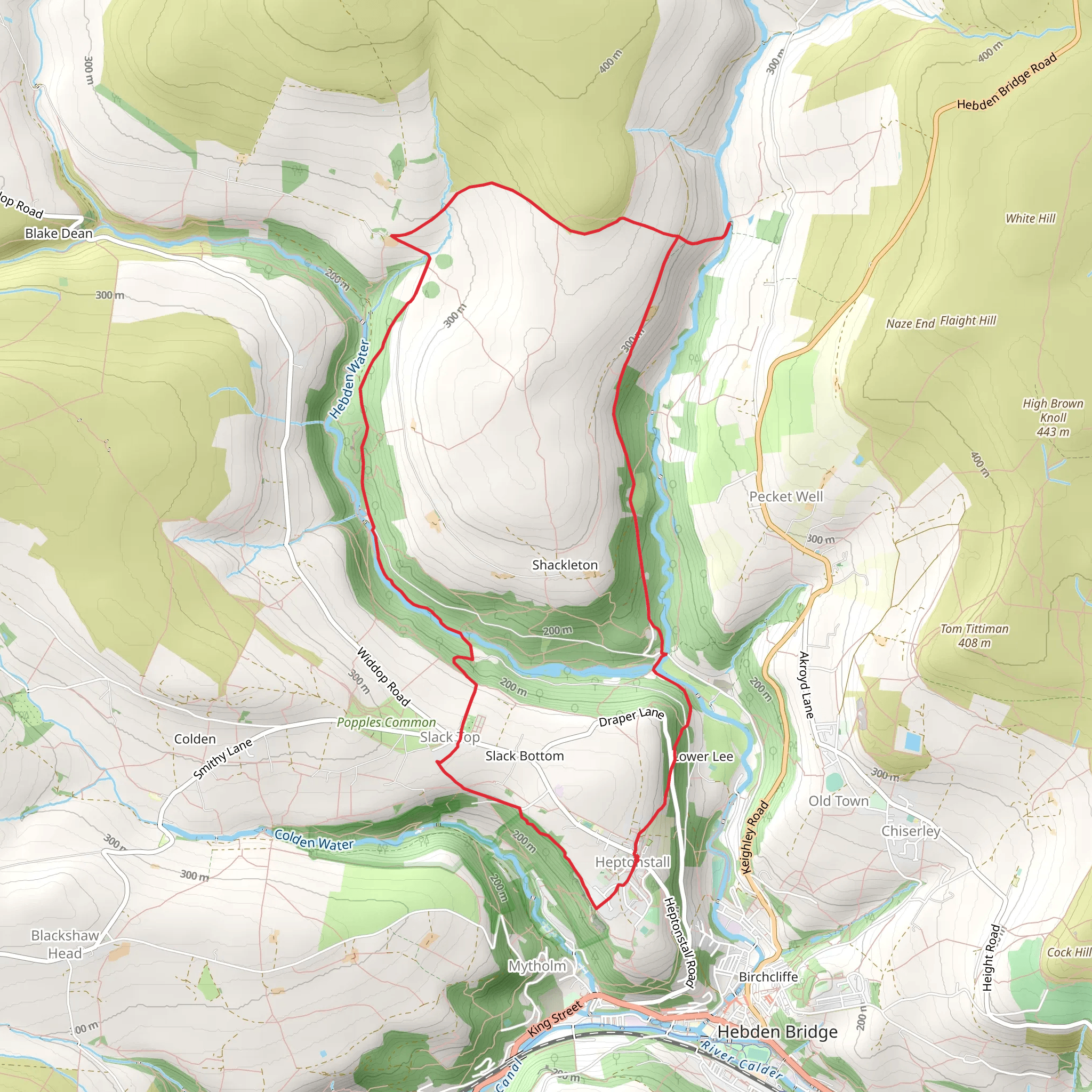 Crimsworth Dean - Lumb Bridge and Hardcastle Crags mobile static map