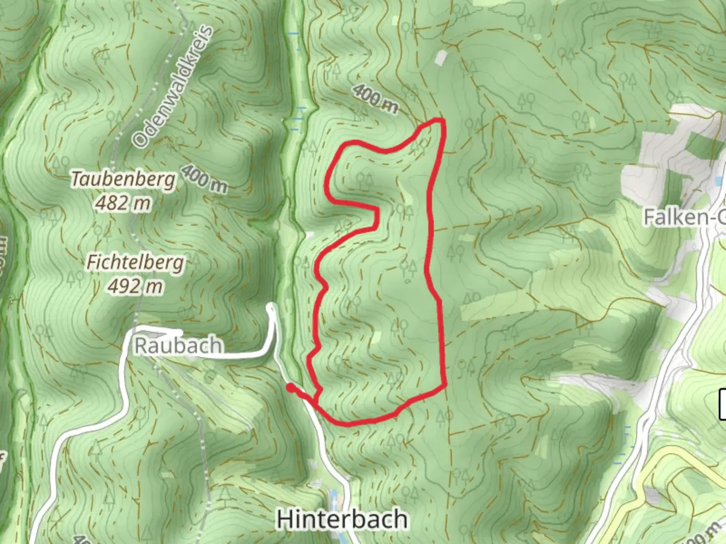 An image depicting the trail Saubuche Loop and its surrounding area.