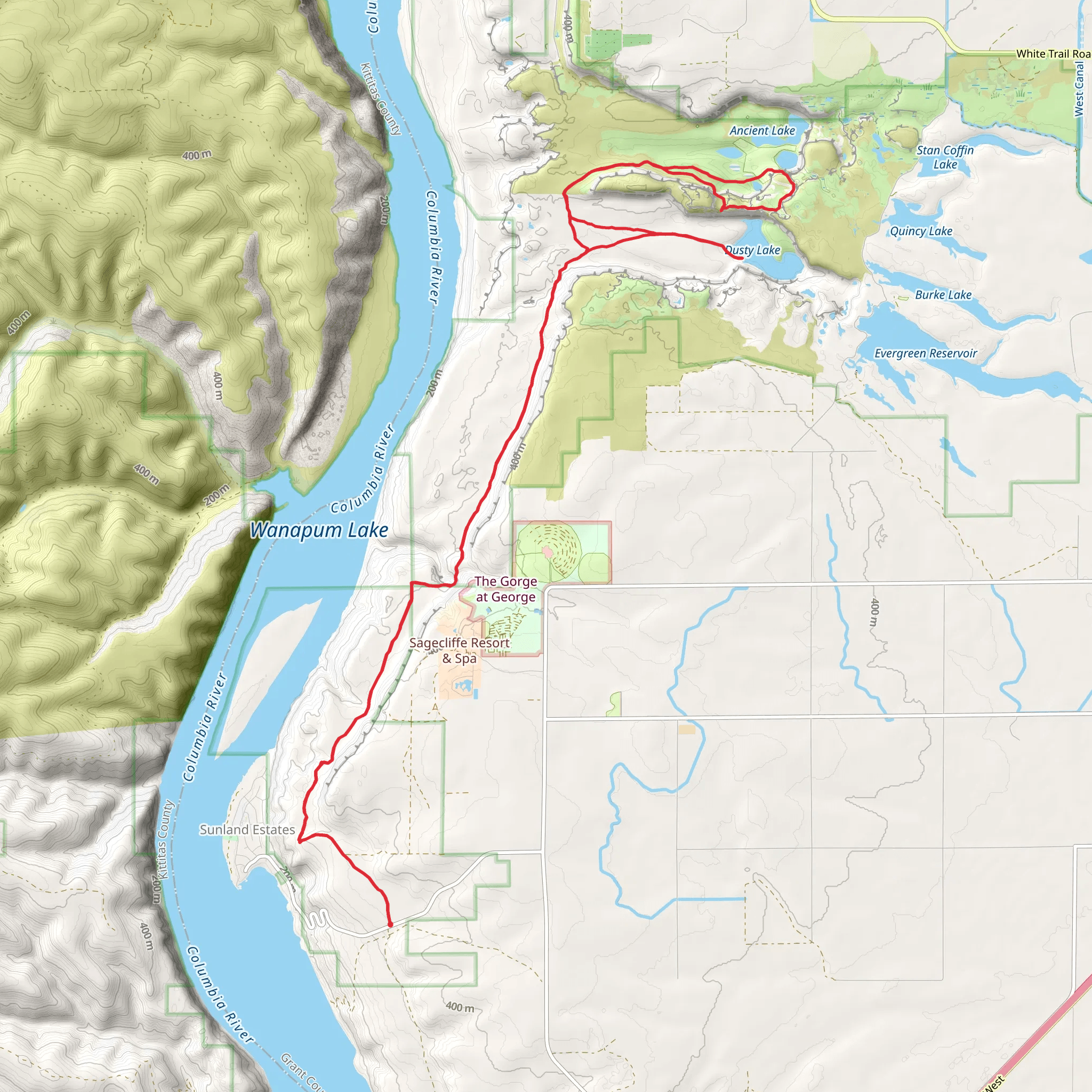 Dusty Lake Trail and Highmans Bluff mobile static map