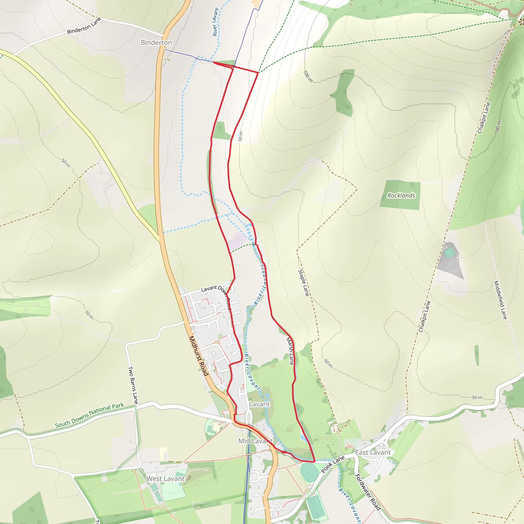 Centurion Way in Lavant Country Park mobile static map