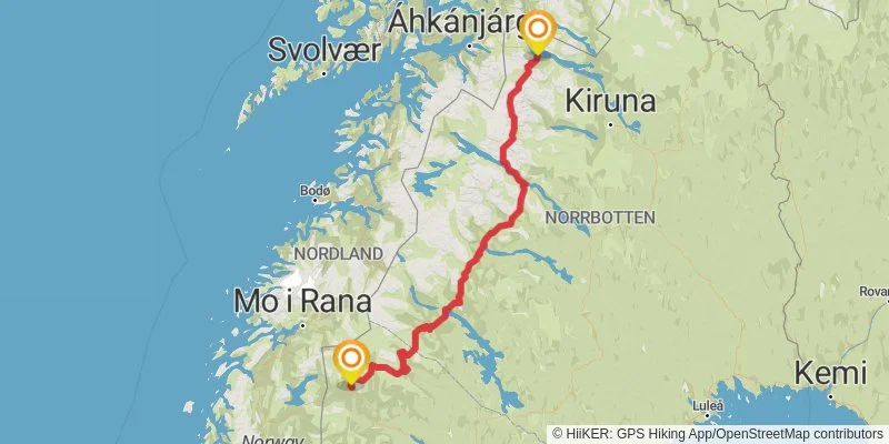 Kungsleden North map