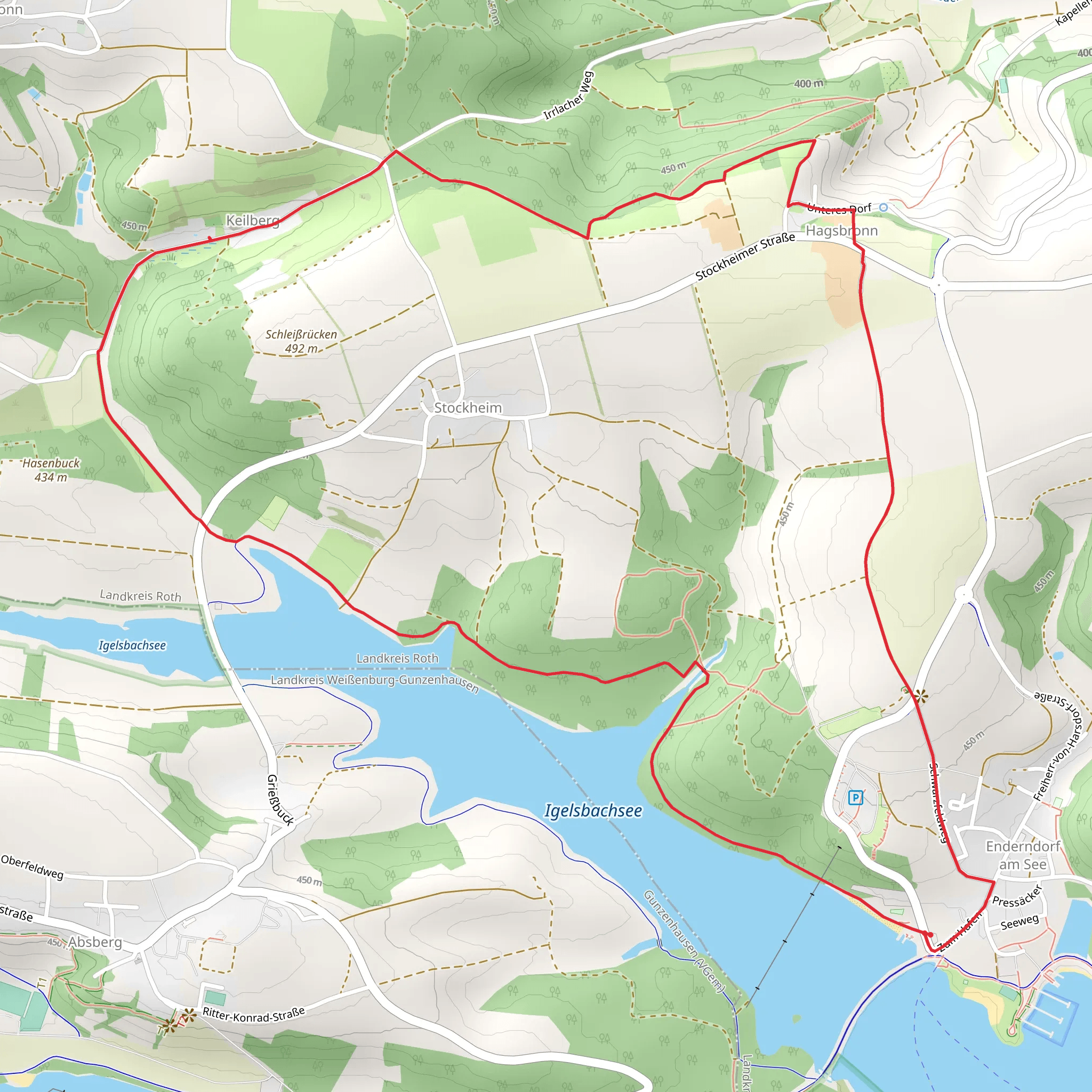 Igelsbachsee 16 Loop mobile static map