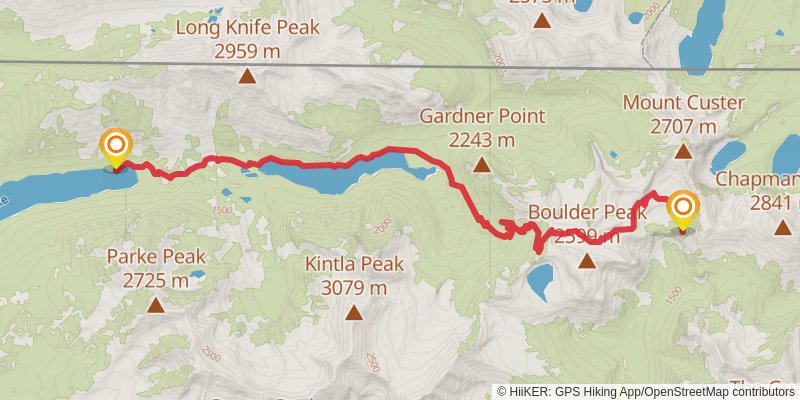 Boulder Pass Trail via GDT stage 3 Map