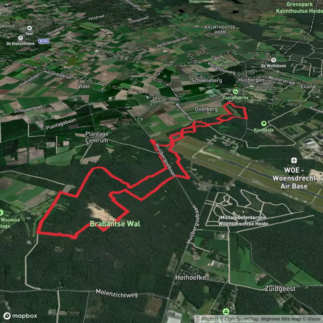 An image depicting the trail Borgvlietsche Duinen and Woeste Gedeelte Loop and its surrounding area.