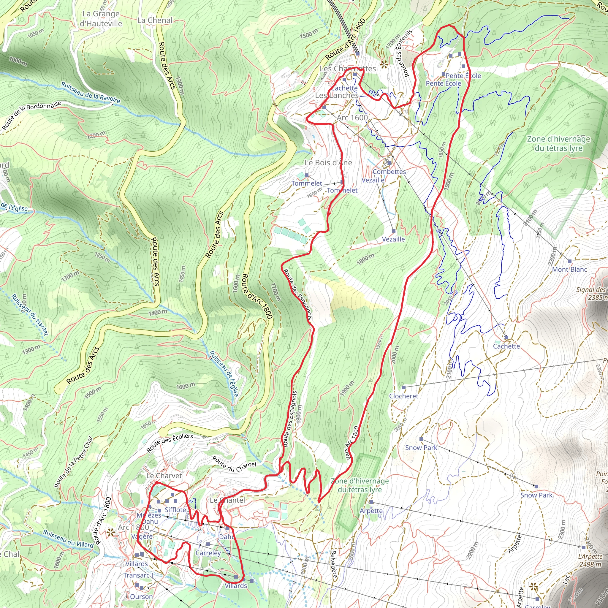 Startrail Les Arcs 206 mobile static map