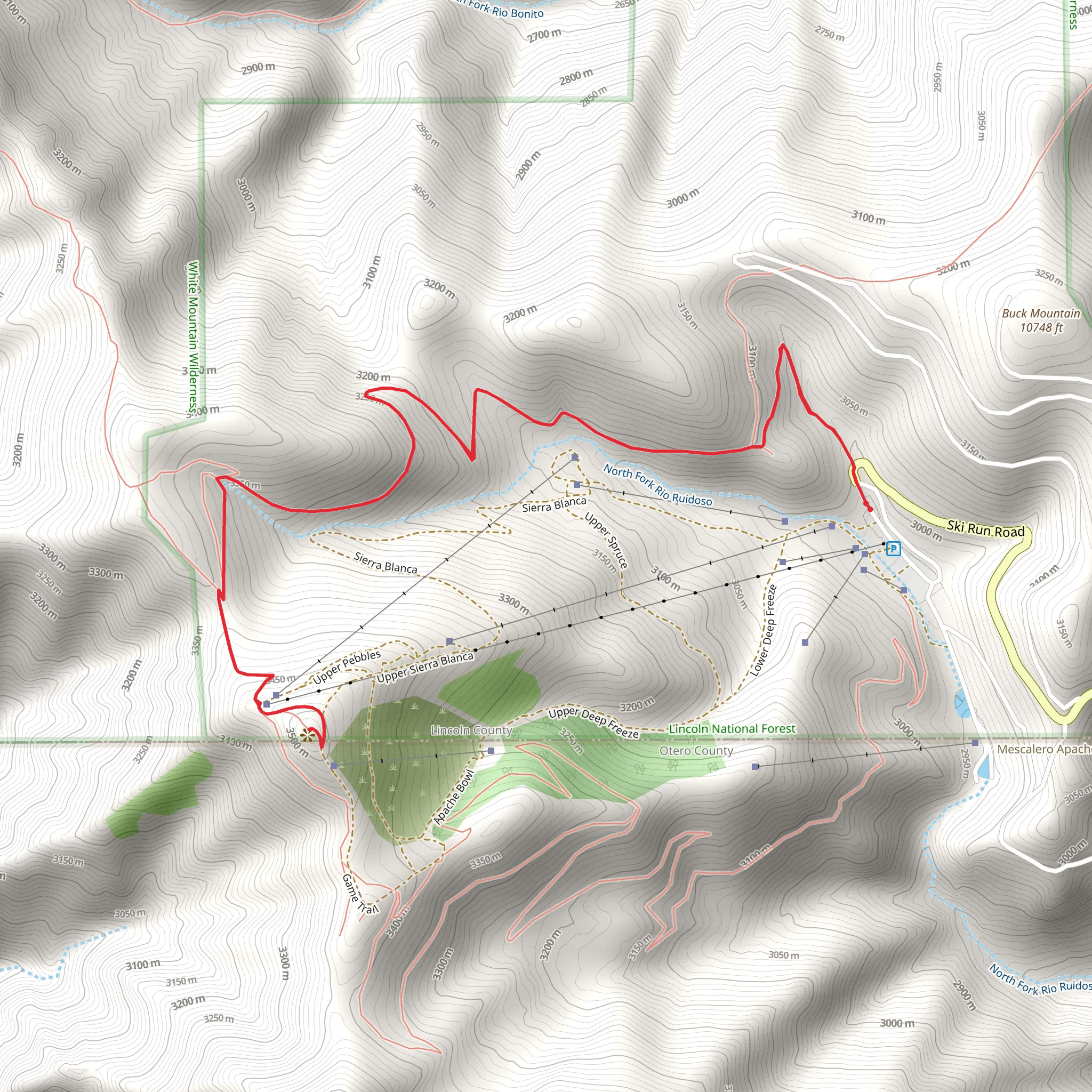 Lookout Mountain via Crest Trail mobile static map