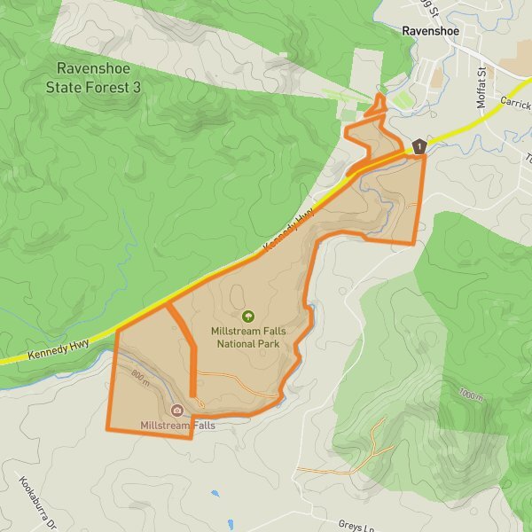 Millstream Falls National Park mobile static map