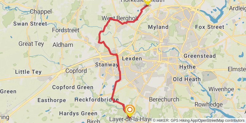 Camuplodunum Loop from Horkesley Heath stage 3 Map