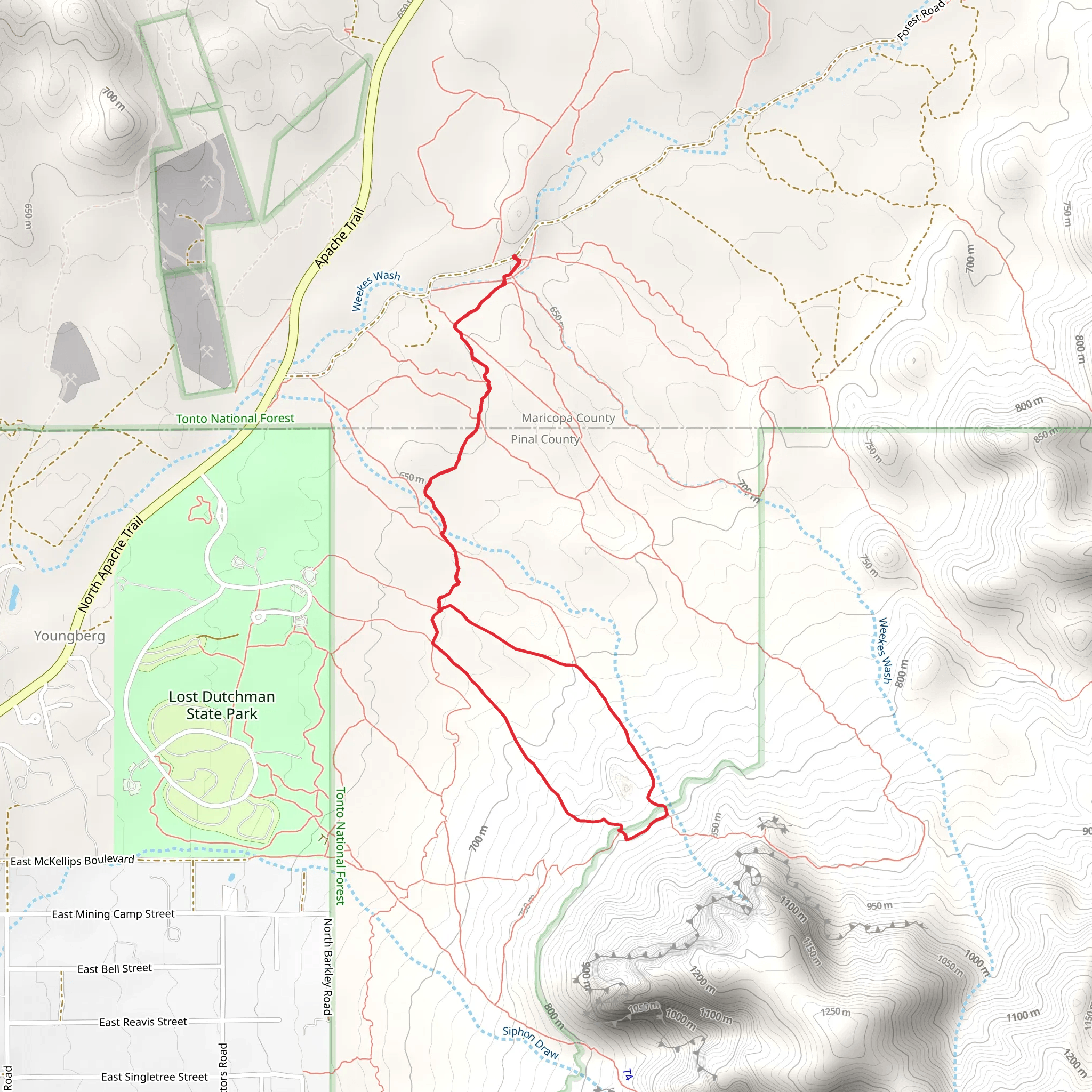 Jacobs Crosscut and Treasure Loop Trail mobile static map